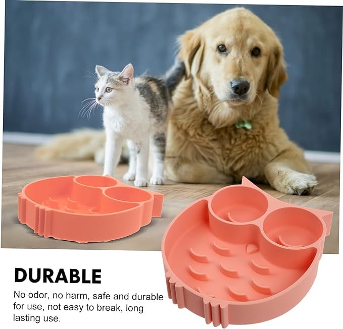 PSK PET MART Slow Feeder Bowl for Cats & Dogs - Interactive Puzzle Feeder Toy to Prevent Choking, Stop Fast Eating - Non-Slip Silicone Pet Dish for Puppy & Kitten - Perfect for Mealtime Fun & Mental Stimulation