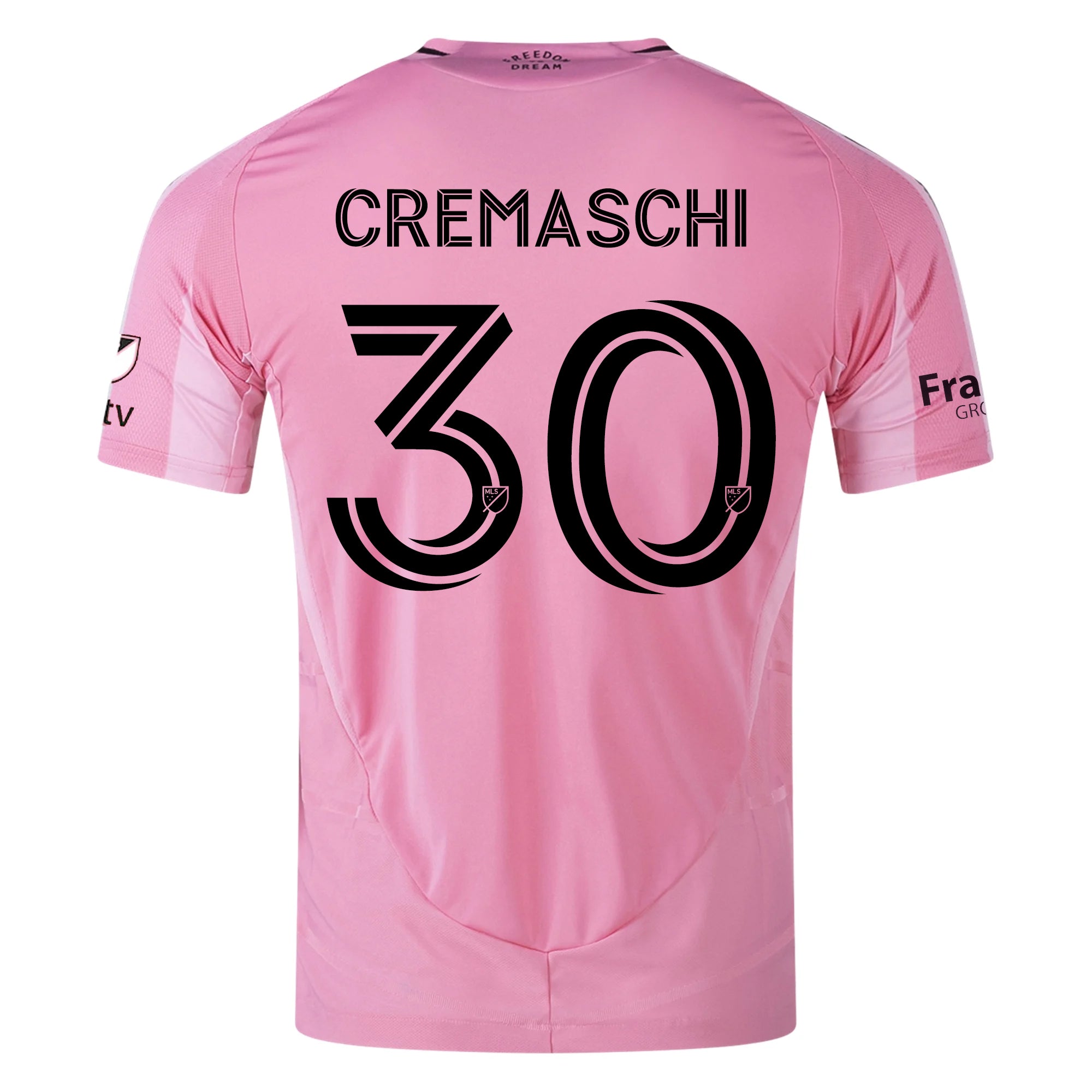 Adidas Benjamin Cremaschi Inter Miami CF Authentic Home Jersey 25/26 with MLS Patches & Sponsor - Easy Pink | Soccer Fan Gear, Match Day Outfit, Sports Collectible