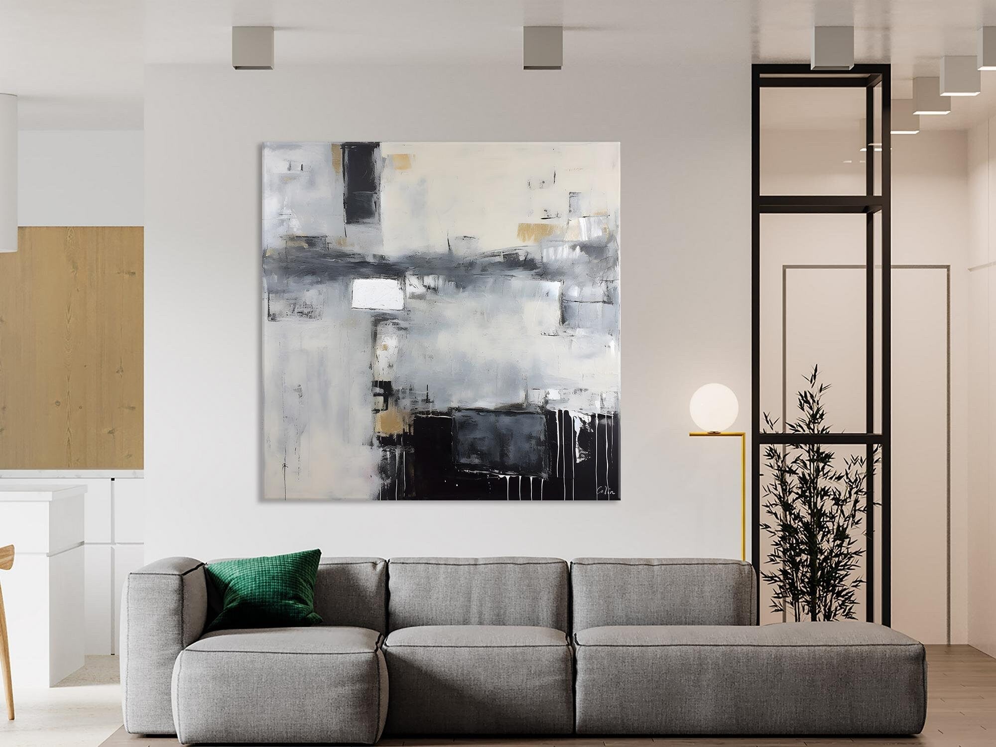 Abstract Canvas Wall Art for Living Room & Dining Room - Original Modern Acrylic Painting - Extra Large Contemporary Artwork - Perfect for Home Decor & Office Wall Decor