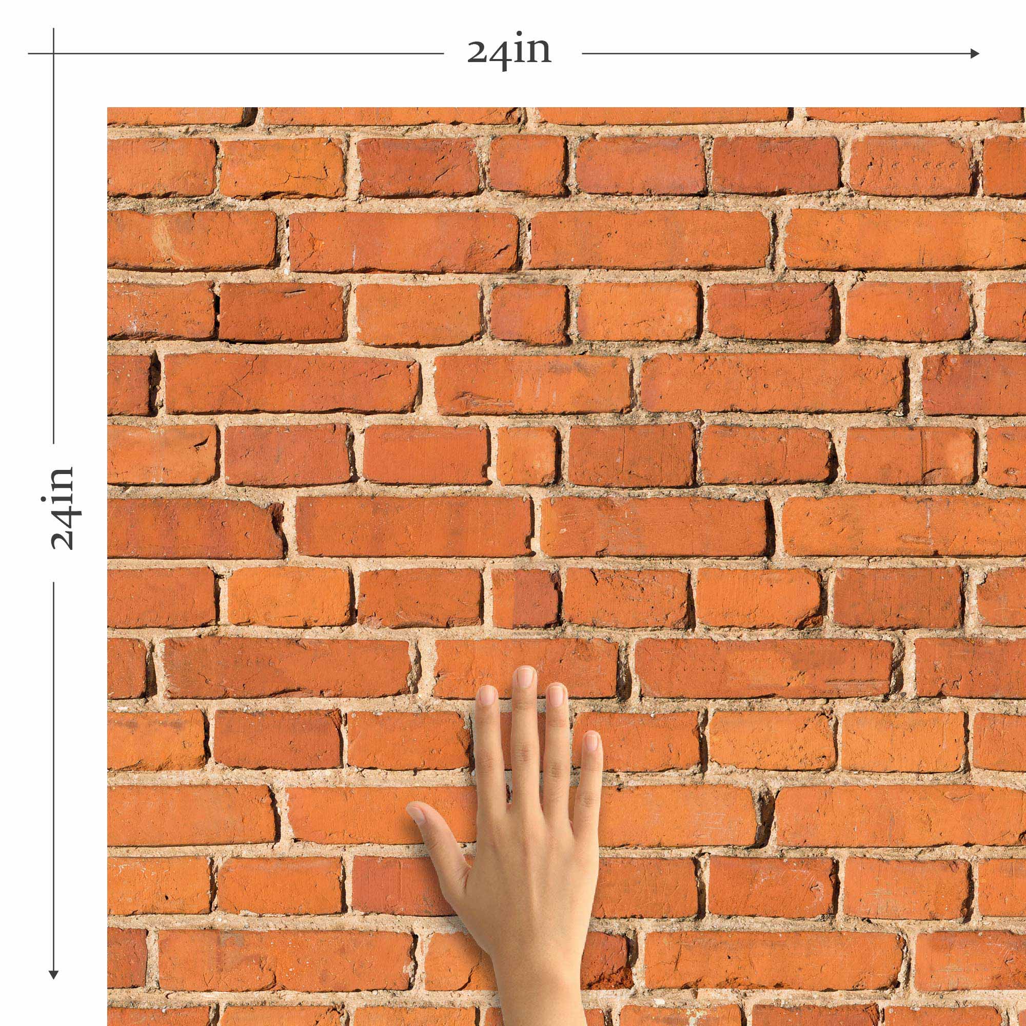 Orange Brick Peel and Stick Removable Wallpaper - Self-Adhesive Decorative Wall Covering for Home, Office & Rentals - Easy DIY Installation & Damage-Free Removal (7499) - Perfect for Accent Walls, Bedrooms, and Home Decor Makeovers