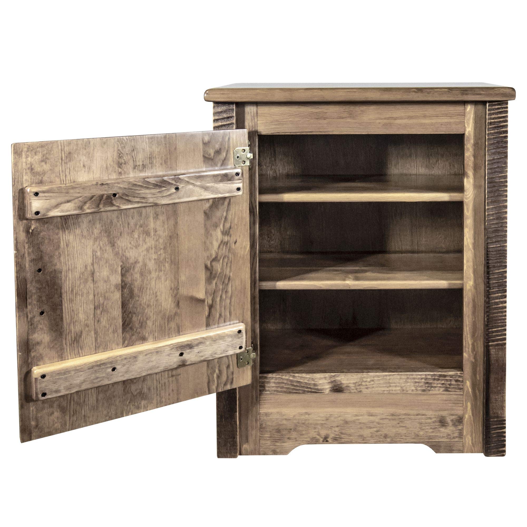 Montana Woodworks Homestead Collection Accent Cabinet - Left Hinged, Stained & Clear Lacquer Finish - Perfect for Living Room, Bedroom, or Entryway Storage