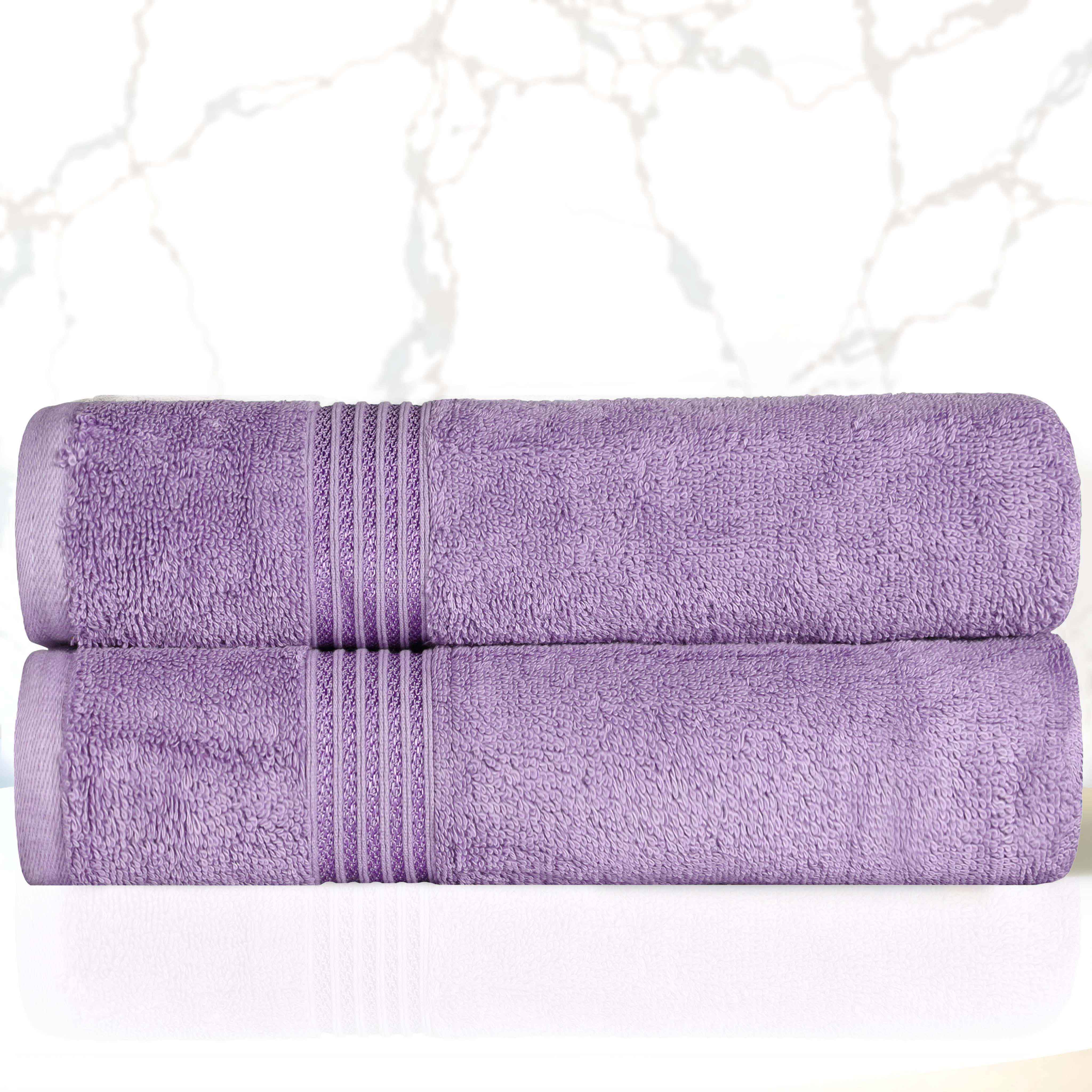 Premium Egyptian Cotton Bath Towels Set of 2 - Ultra Soft & Highly Absorbent - Luxury Bath & Spa, Beach, Gym Essentials for Home & Travel