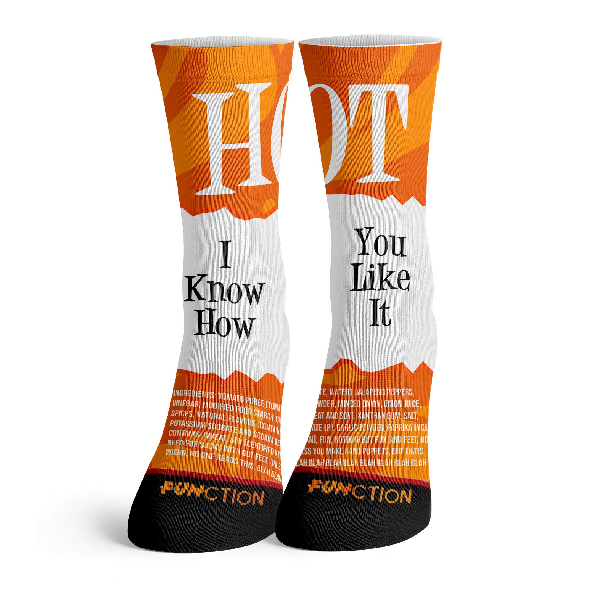 Custom Text Taco Sauce Socks - Spicy Hot Verde & Mild Diablo Crew Socks for Adults - Perfect for Taco Lovers, Mexican Food Enthusiasts & Fun Gift Occasions