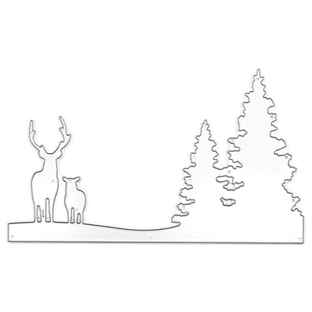 Festive Elk Deer Forest Carbon Steel Cutting Die - DIY Embossing Stencil Template for Scrapbooking, Card Making, Paper Crafts & Home Decor - Perfect for Christmas Cards, Gift Tags, and Holiday Decorations