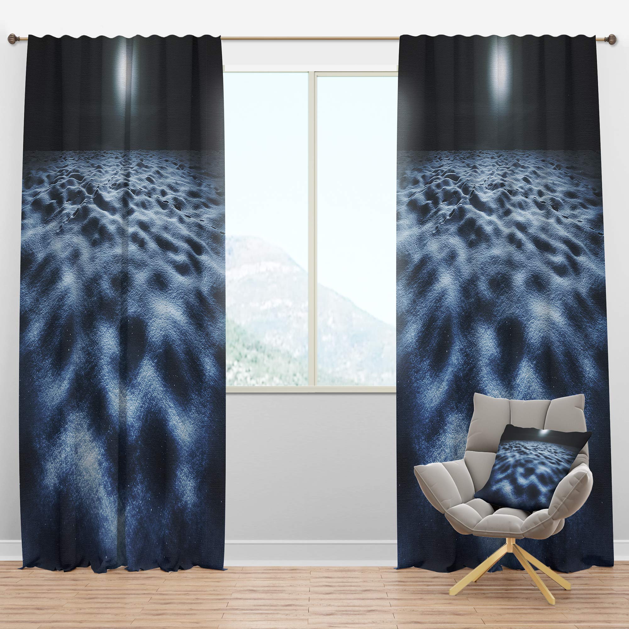 DesignQ Blackout Curtains 'Night with Moon in Sky' - Thermal Insulated Bedroom & Living Room Drapes - 52x95 Inches Single Panel for Better Sleep & Energy Efficiency