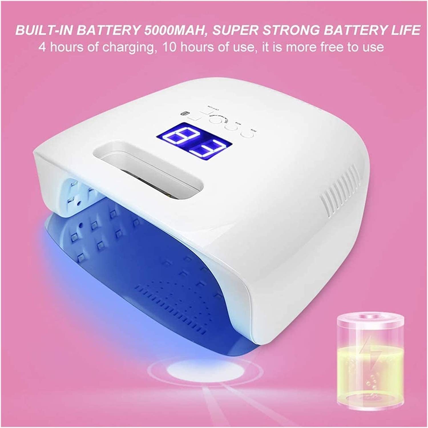 Professional LED Nail Lamp for Gel Polish Curing - Anti-Aging UV/LED Nail Light with Base Coat, Top Coat & Poly Gel Extension Kit - Perfect for Nail Art, Salon & Home DIY Manicure/Pedicure (Great Gift for Nail Lovers)