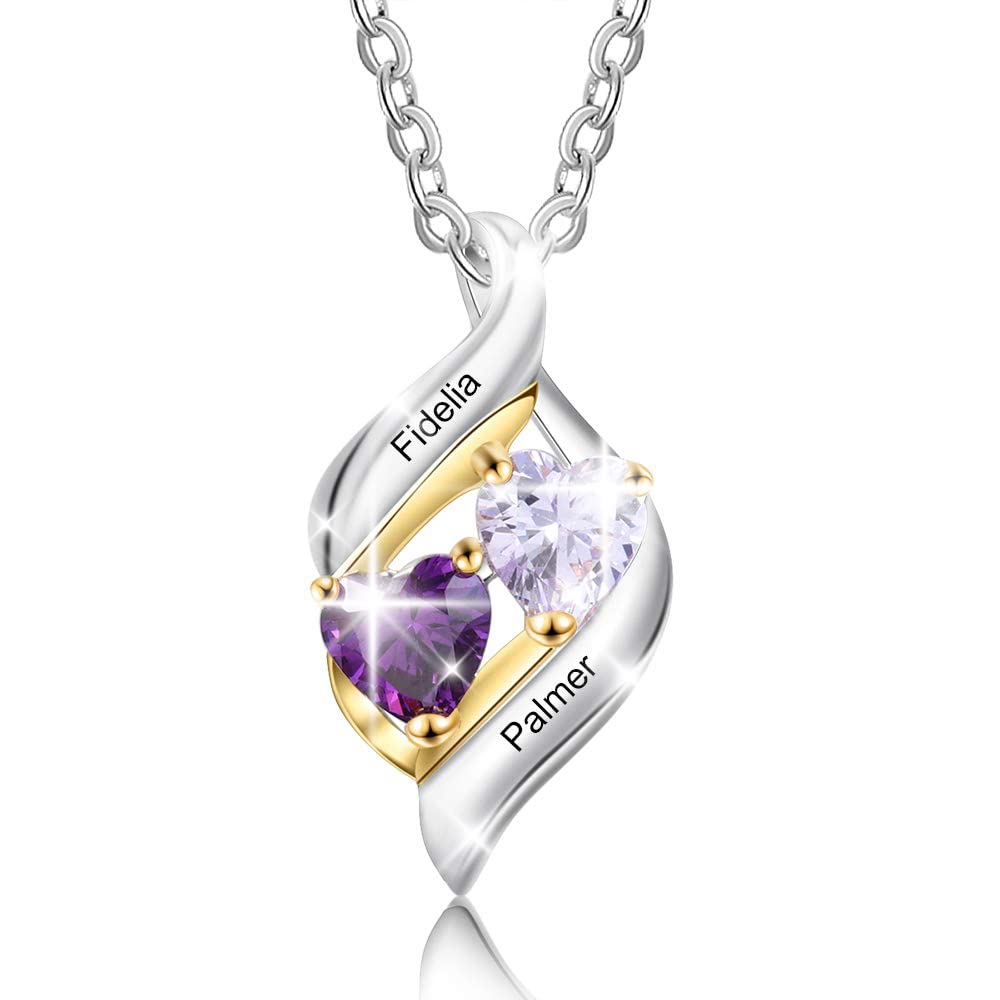 Personalized Birthstone Necklace for Women - Custom Name Necklace for Mom, Grandma - Mother's Day Gift Idea - Perfect for Anniversaries, Birthdays & Special Occasions