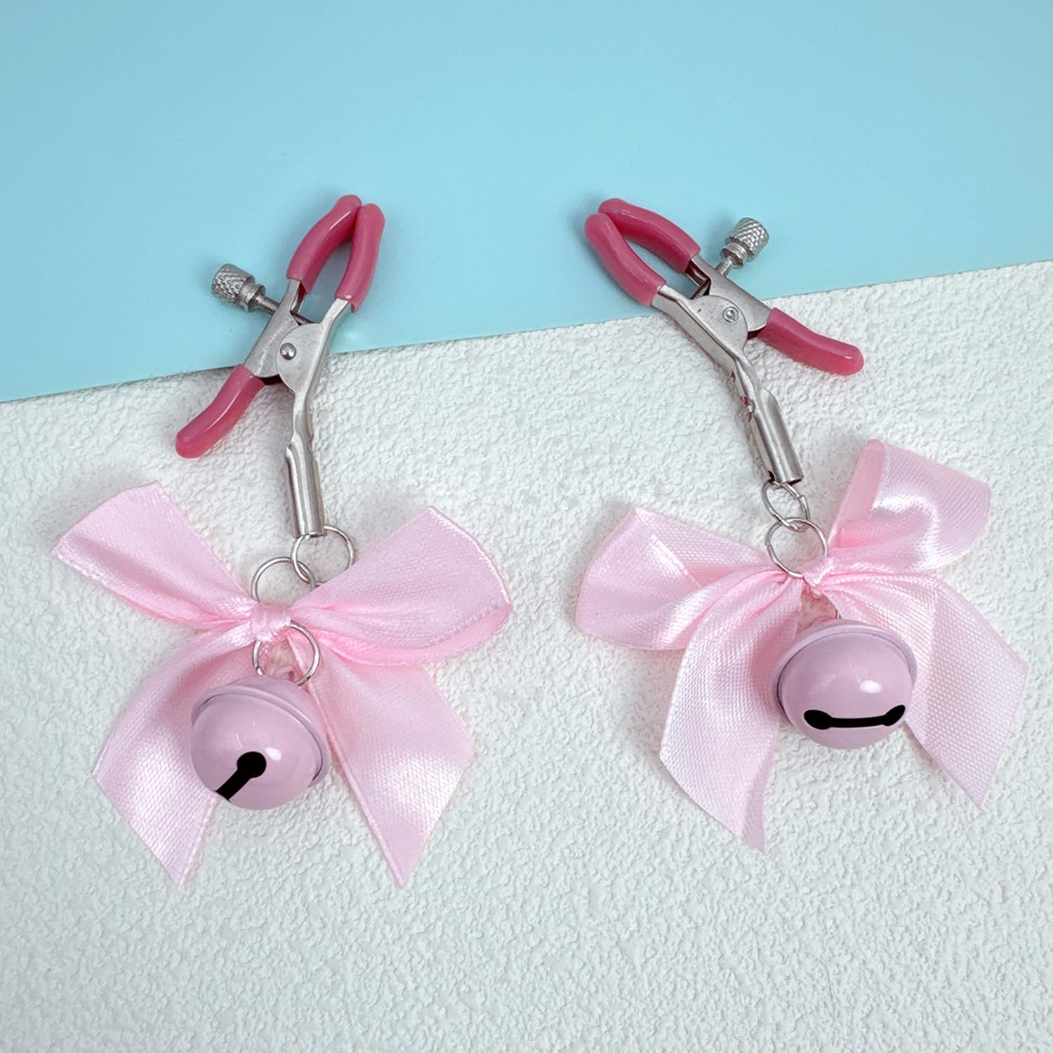 Adjustable Pressure Body Clamps - Stainless Steel Non-Piercing Body Jewelry with Bowknot & Bells | Faux Body Jewelry for Belly Chains, Belly Rings & Body Piercing Alternatives | Perfect for Belly Dancing, Costume Parties & Fashion Accessories