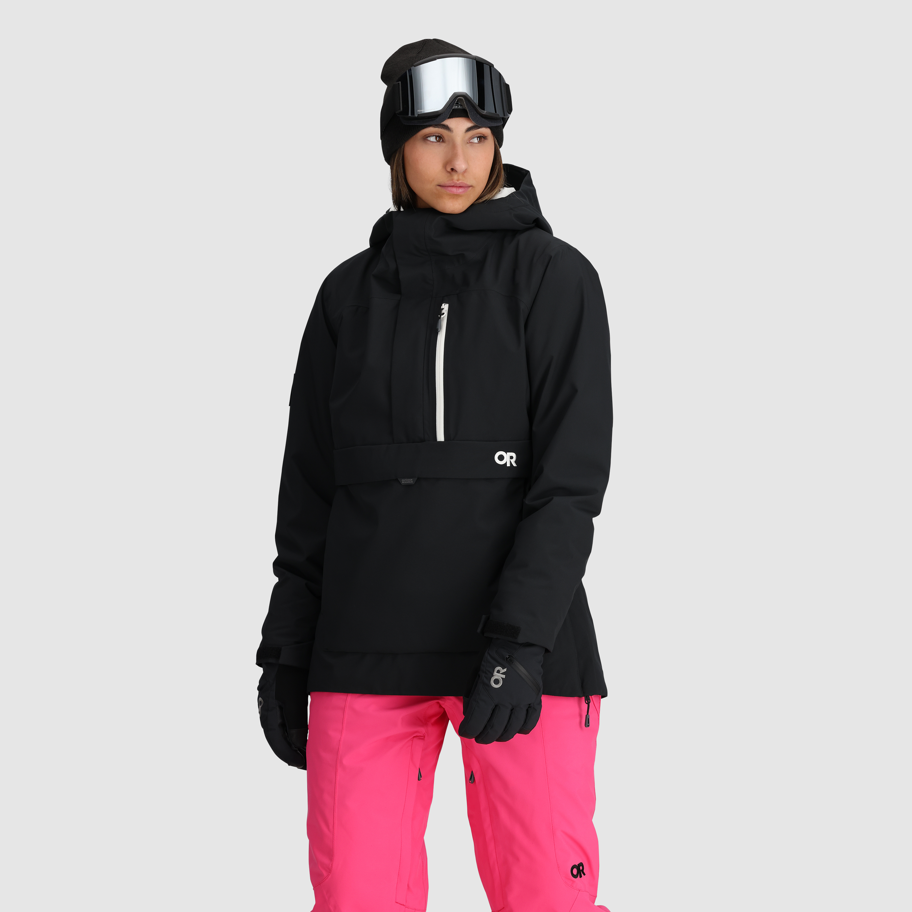 Women's Waterproof Snowcrew Anorak Jacket - Winter Windproof Ski Coat for Outdoor Activities & Snowboarding