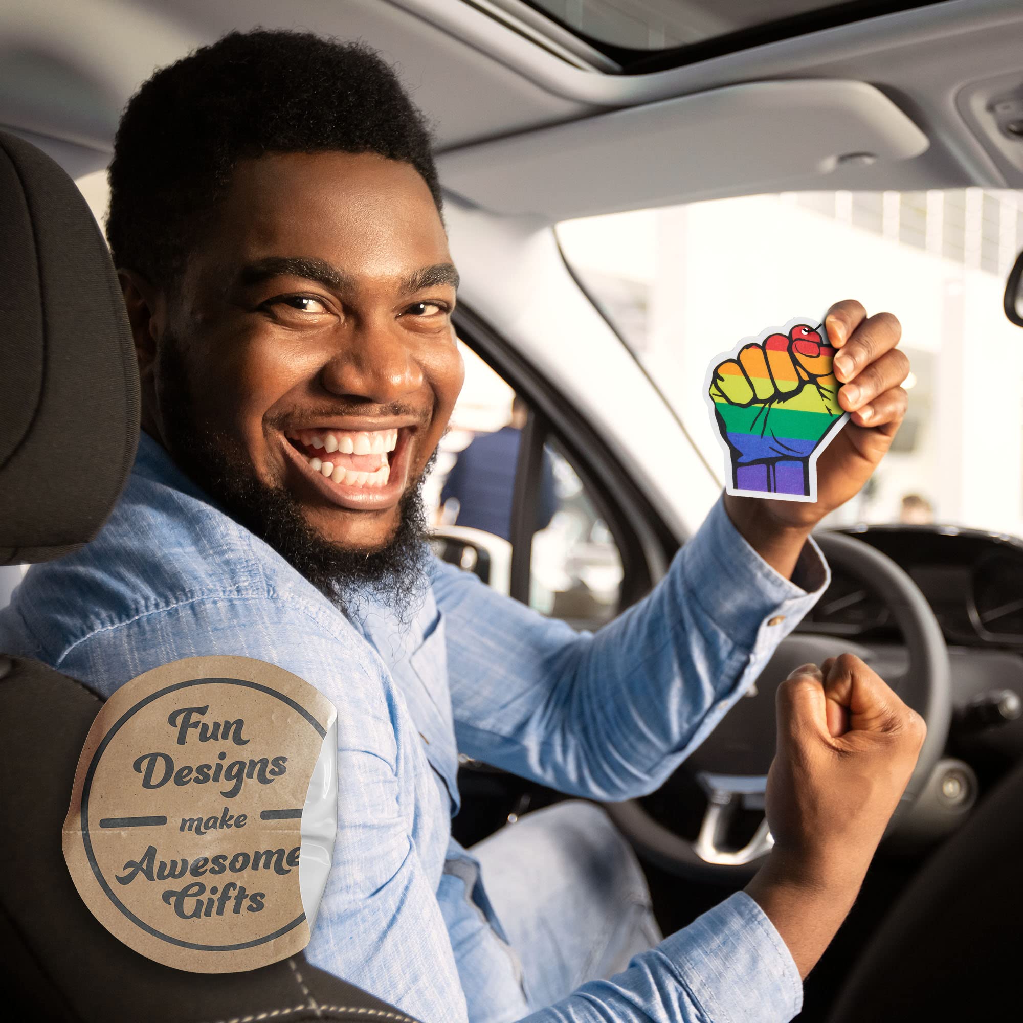 Premium Pride Car Air Freshener 4 Pack - Long Lasting Scented with Essential Oils by Fresh Fresheners - Eliminate Odors & Freshen Your Car, Office or Home