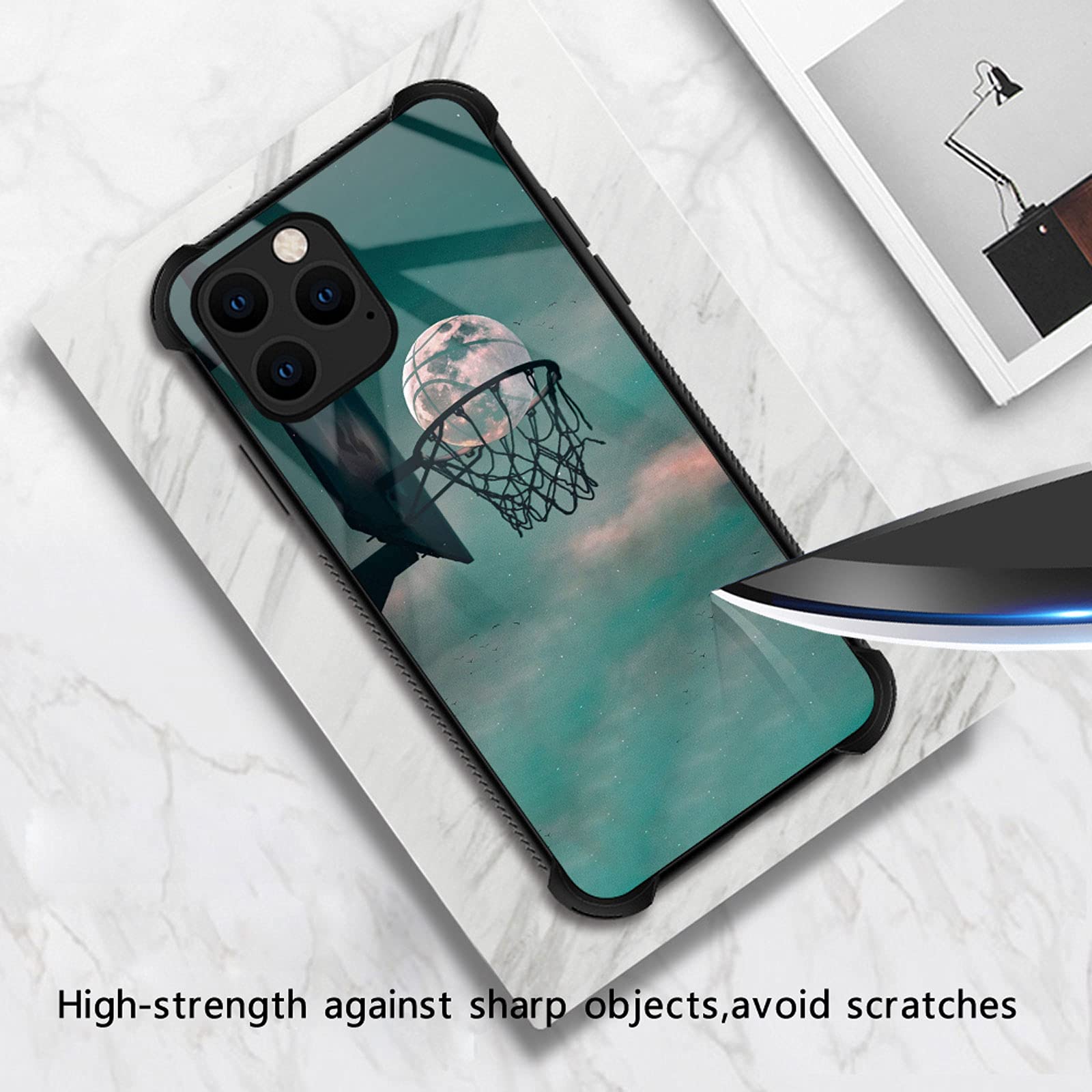 CARLOCA iPhone 13 Pro Max Case - Moon Basketball Love Graphic Design, Shockproof Anti-Scratch Protective Cover with Drop Protection | Perfect for Sports Fans, Outdoor Activities & Daily Use