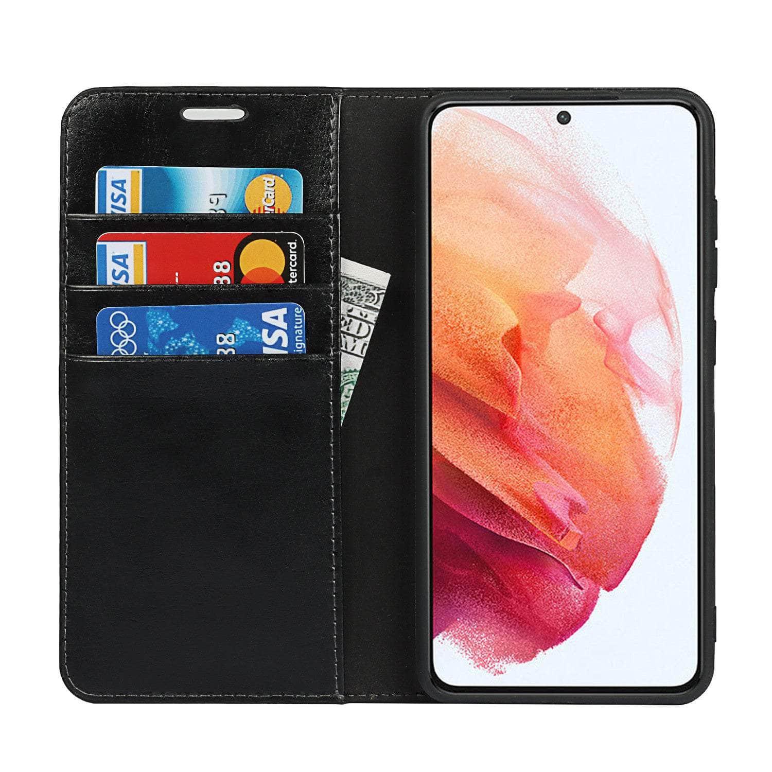 Genuine Leather Flip Cover for Samsung Galaxy S22 with Credit Card Holder - Slim Protective Phone Case for Everyday Use & Travel