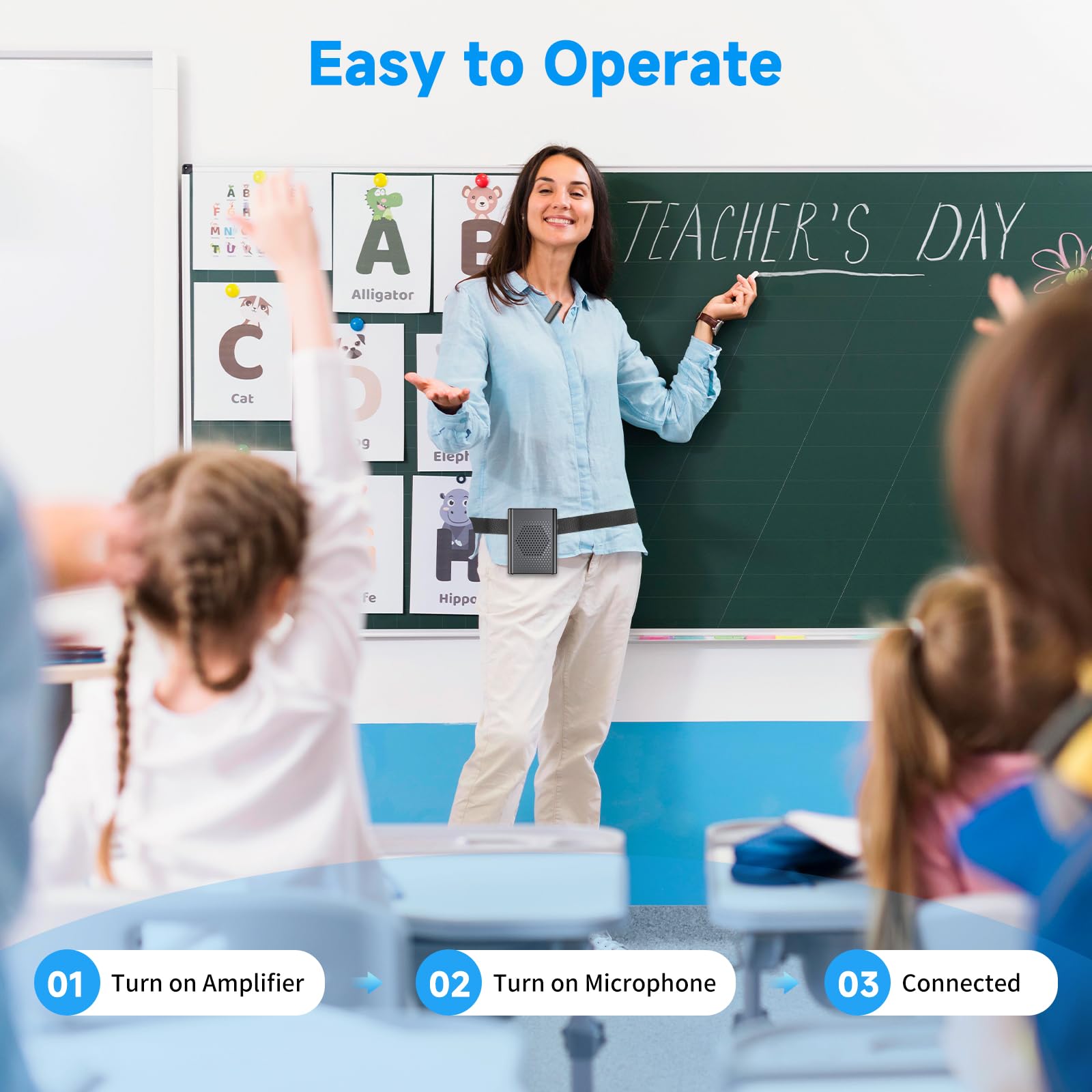 Portable Rechargeable Wireless Voice Amplifier with Lavalier Microphone & Waistband - Hands-Free Speaker for Teachers, Trainers, Tour Guides, Coaches & Public Speakers | Ideal for Classroom Lectures, Outdoor Tours, Fitness Coaching & Presentations