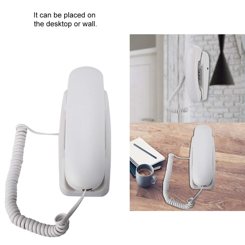 Bewinner Corded Landline Phone - No Caller ID Display, Desktop Wall Phone for Home & Office - Flash/Mute/Redial Functions - Classic White | Perfect for Home, Office & Elderly Use