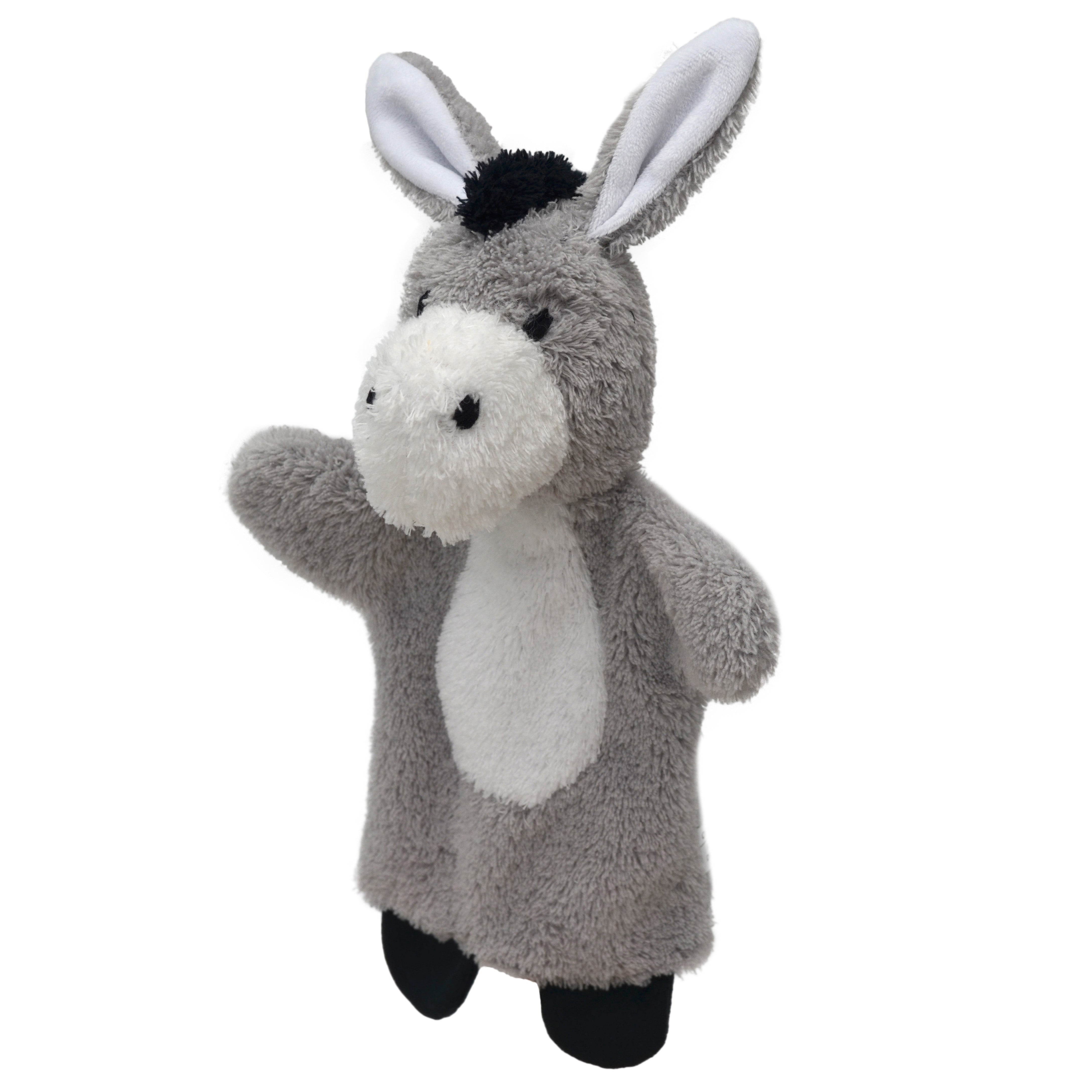 Soft Plush Bass & Baby Hand Puppet Comforter Donkey Toy - Cute Interactive Stuffed Animal for Toddlers, Perfect for Storytelling, Playtime & Comfort