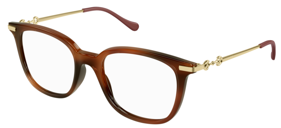 Gucci GG 0968O 002 Havana/Gold Square Women's Eyeglasses - Stylish Designer Frames for Women, Perfect for Work, Reading & Fashion Accessories