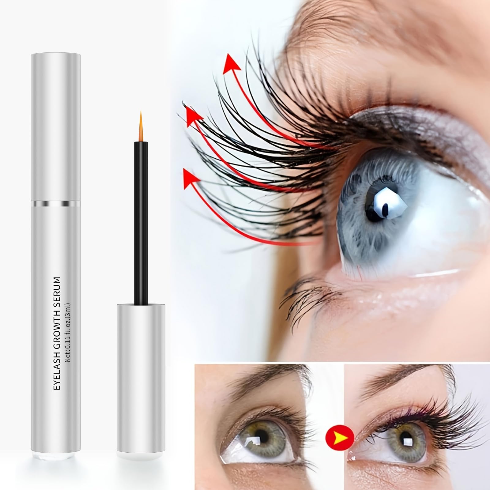 HOUSN Eyelash Growth Serum for Longer & Fuller Lashes - Natural & Professional Lash Enhancer Serum - Perfect for Daily Use, Special Occasions & Enhancing Natural Beauty