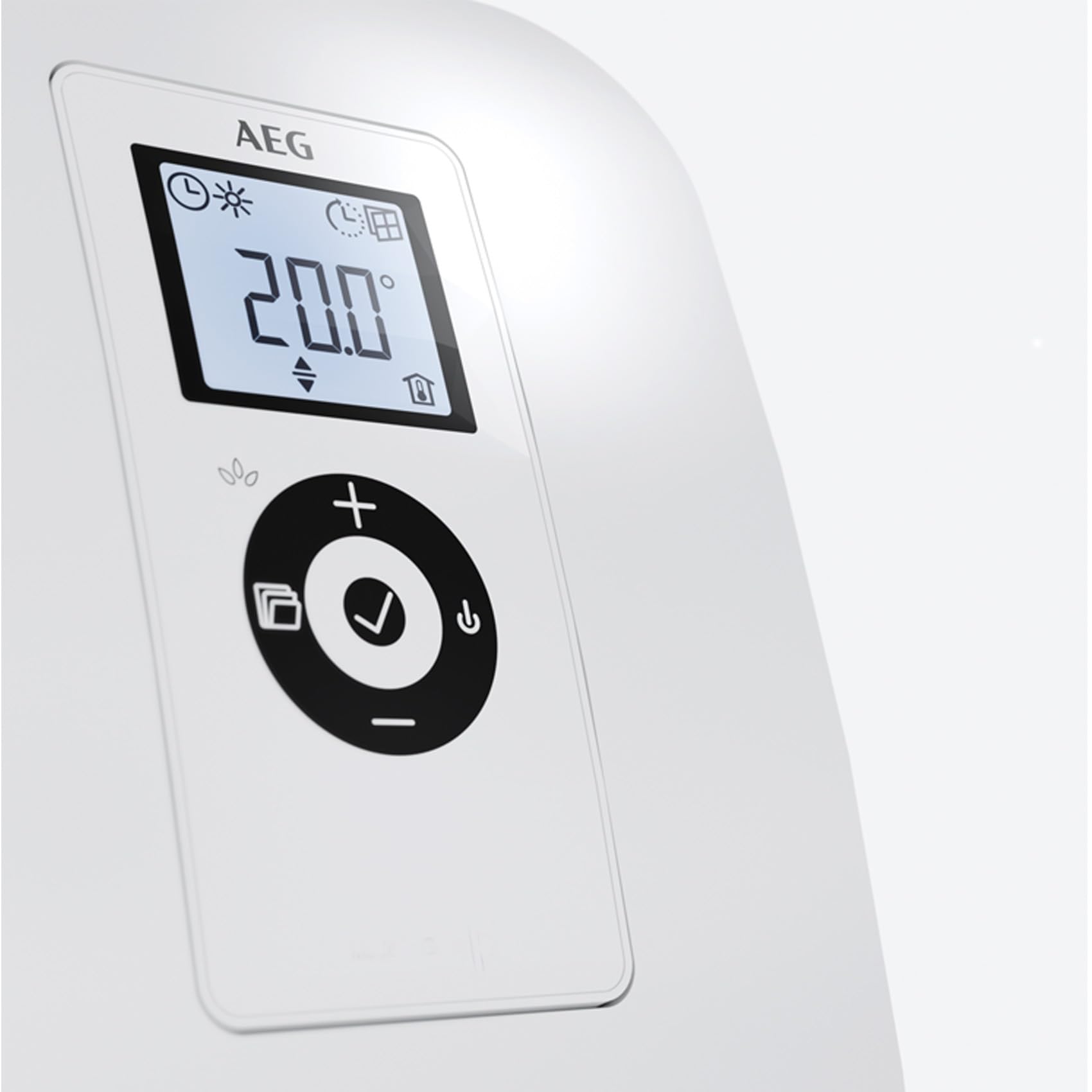 AEG VH Comfort Energy Saving Ceramic Heater Fan - 2000W for Rooms Up to 25m², LCD Display, Weekly Timer, 120-Minute Timer, Quiet Mode - Perfect for Bathroom & Bedroom (EU Plug 238722)