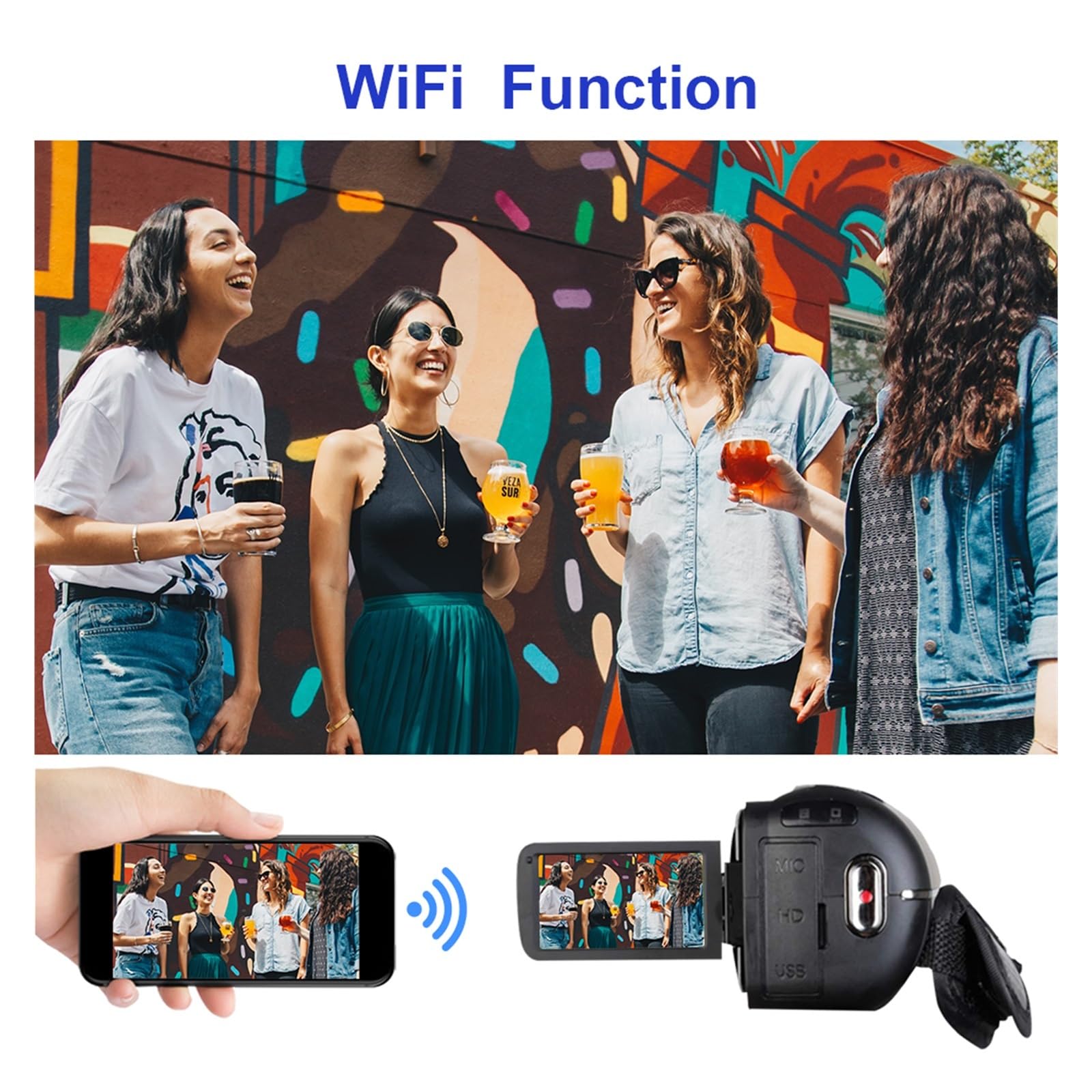 2.7K Vlog Camera with 16X Zoom & Touch Screen - Perfect for Outdoor Photography & Selfies