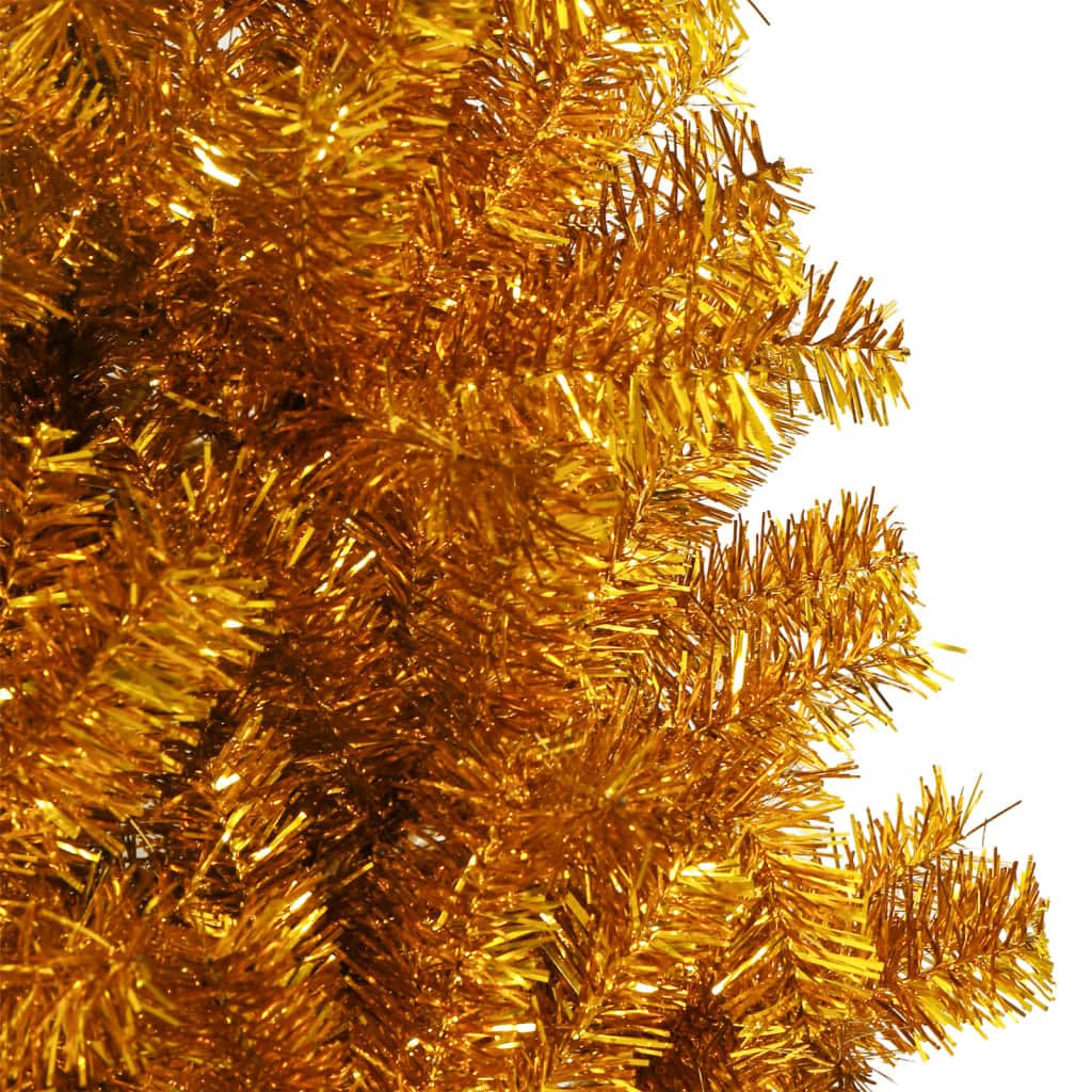 7ft Premium Artificial Christmas Tree with Gold Stand - Realistic PET Branches for Holiday Home Decor & Festive Celebrations