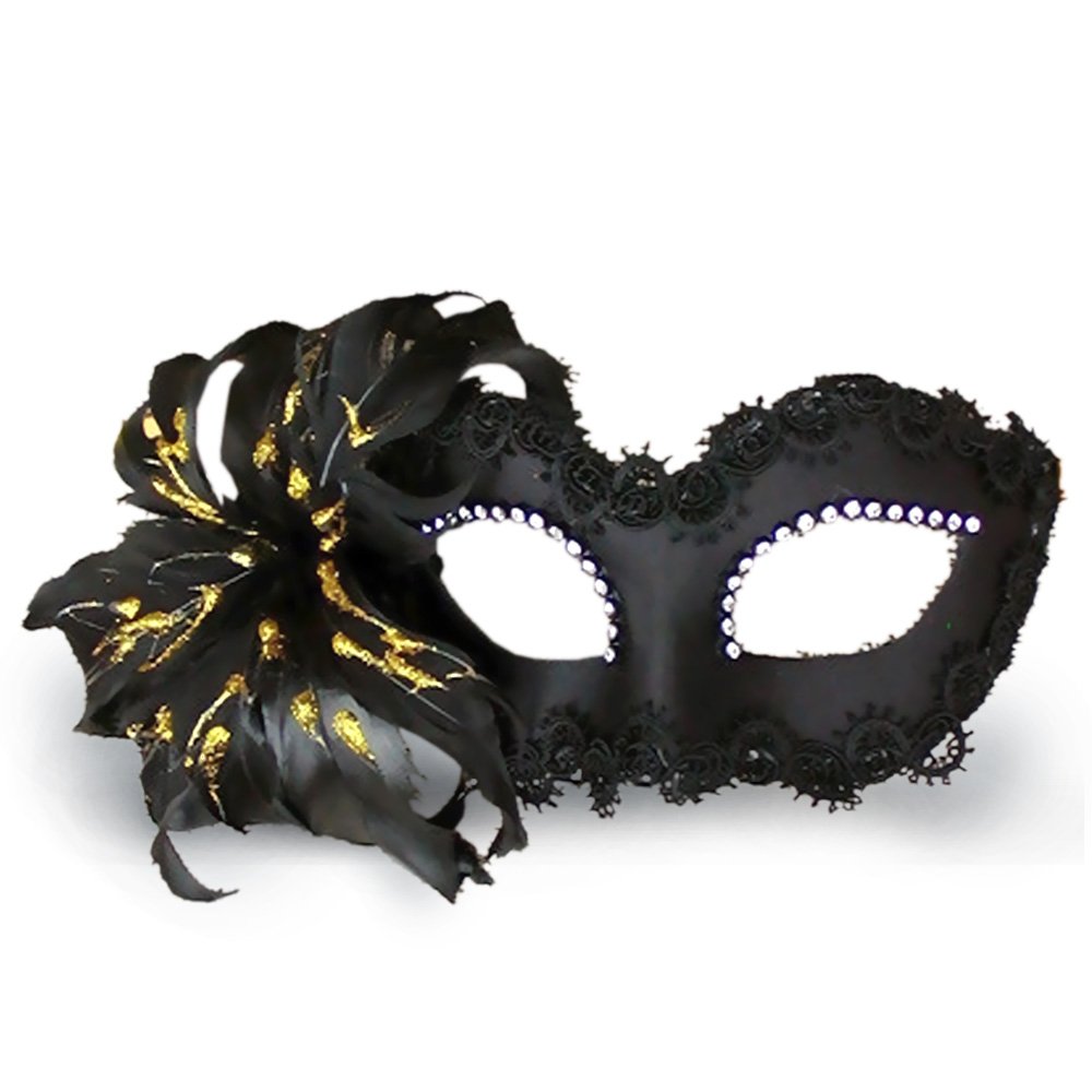 VIVO Women's Venetian Masquerade Mask - Elegant Feather Mask for Mardi Gras, Halloween, Cosplay & Costume Parties - Perfect for Venetian Balls, Carnival, Masquerade Events & Themed Celebrations