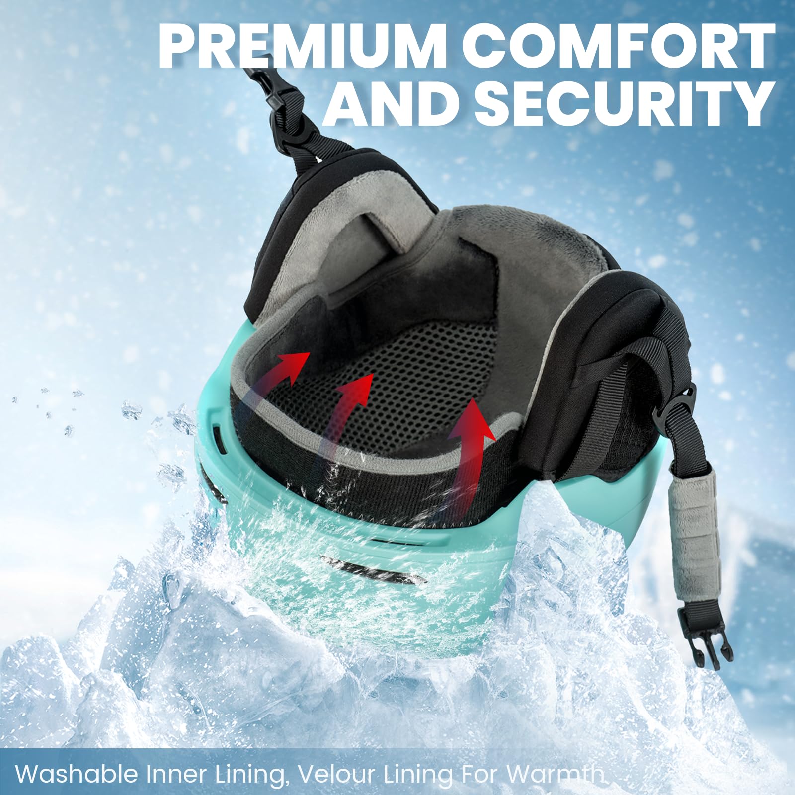 Favoto Adjustable Ventilation Snow Helmet for Adults - Men's Ski & Snowboard Helmet for Winter Sports, Cycling & Snowmobiling - Perfect for Skiing, Snowboarding & Outdoor Adventures