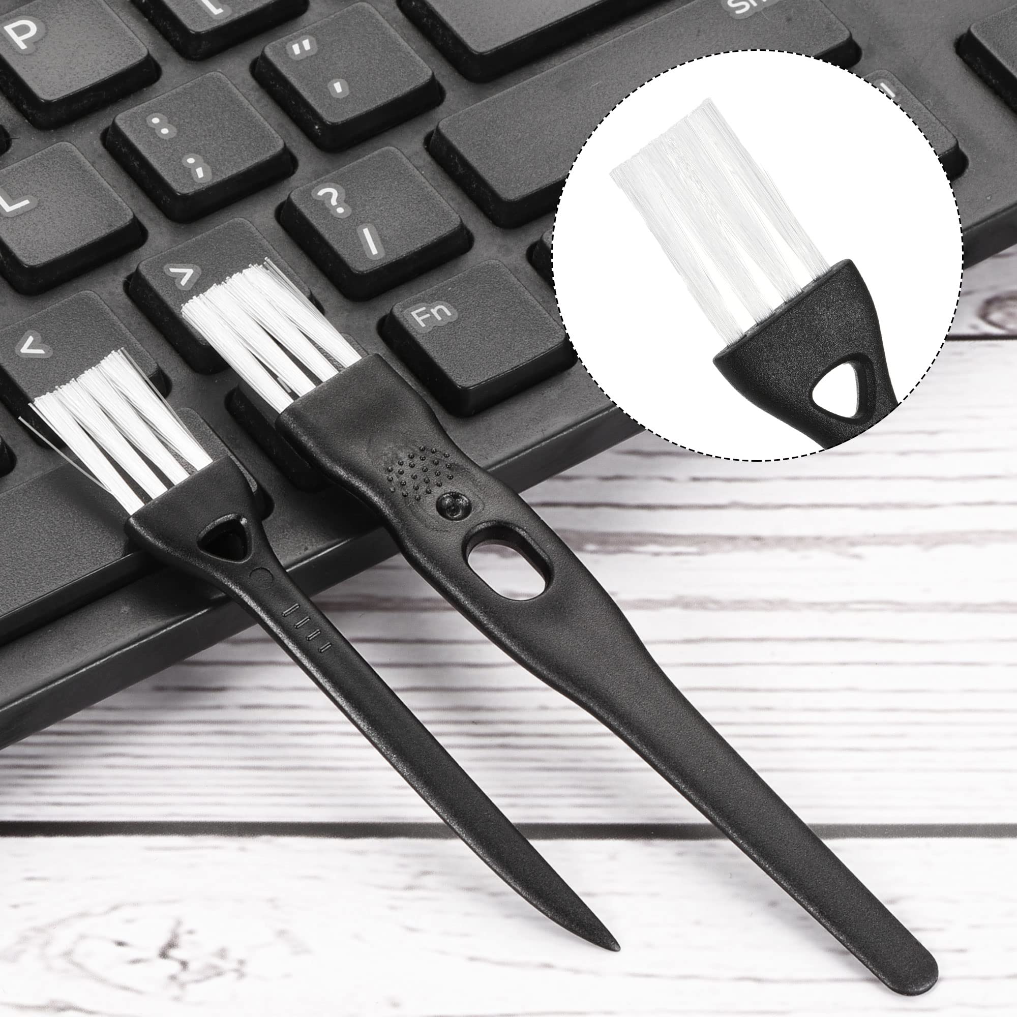 **MECCANIXITY Shaver Cleaning Brush Set - 2 Sizes with White Nylon Bristles for Keyboard, Window Tracks, Vent Outlets - Perfect for Home & Office Cleaning (8 Pack)**    *Use Cases: Ideal for grooming tools, electronics, home appliances, car vents, and detailed cleaning tasks.*
