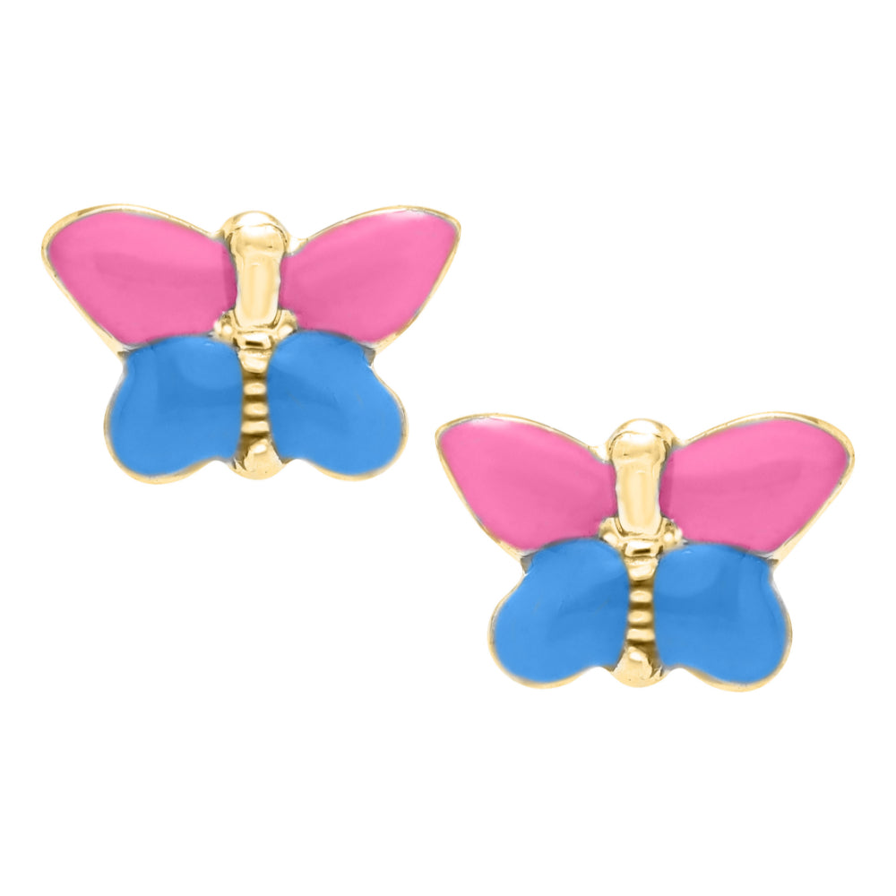 14K Gold Butterfly Earrings for Kids - Hypoallergenic, Lightweight & Dainty - Perfect for Birthdays, Parties & Special Occasions