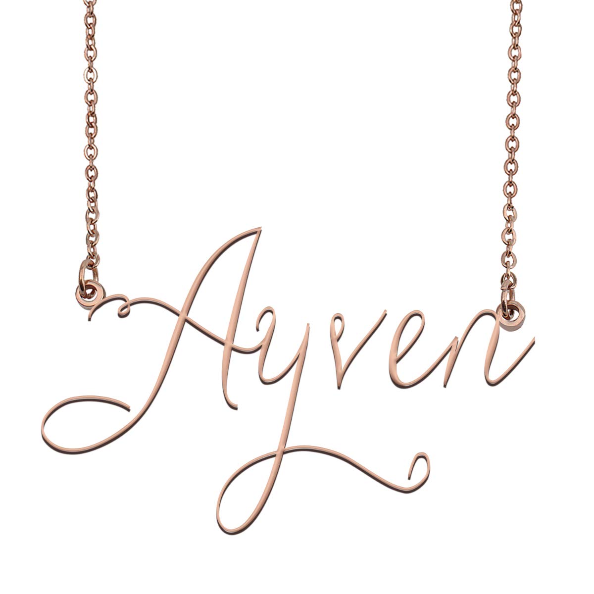 Personalized Rose Gold Name Necklace - Custom Name Plate Necklace for Women & Girls - Perfect for Birthdays, Anniversaries & Gifts
