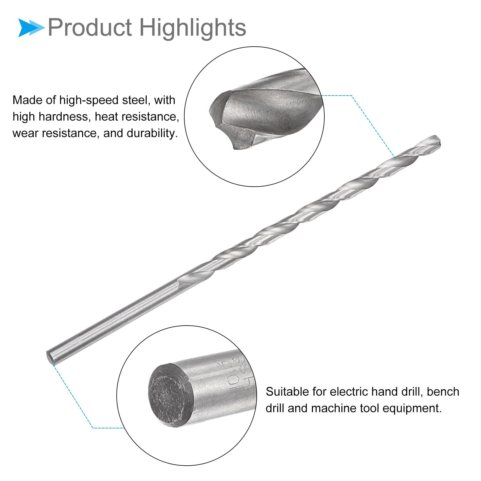 10.5mm x 300mm Extra Long High Speed Steel Twist Drill Bit for Metal, Wood, Copper - Perfect for Deep Hole Drilling in Cabinetry, Plumbing & DIY Projects