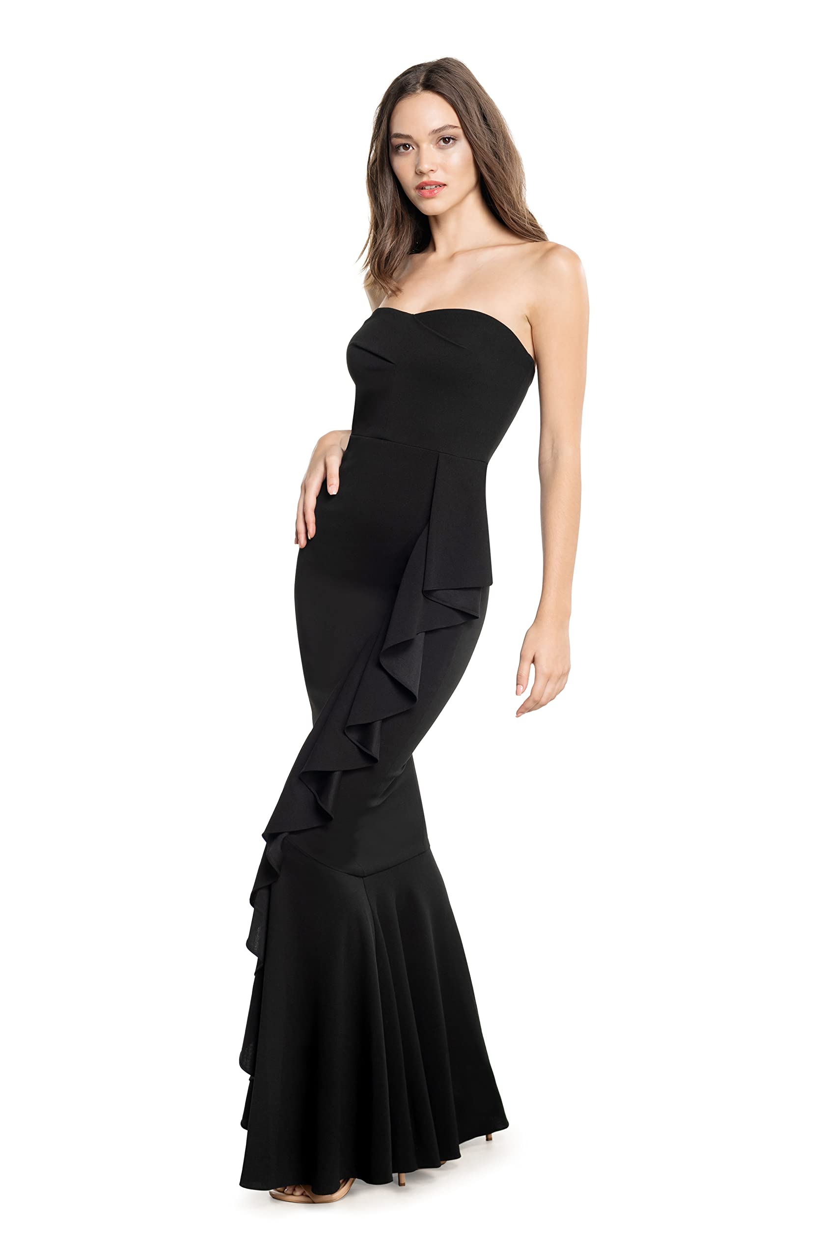 Dress the Population Women's Paris Bodycon Maxi Dress - Elegant Slim Fit Long Formal Gown for Evening Parties, Weddings & Special Occasions