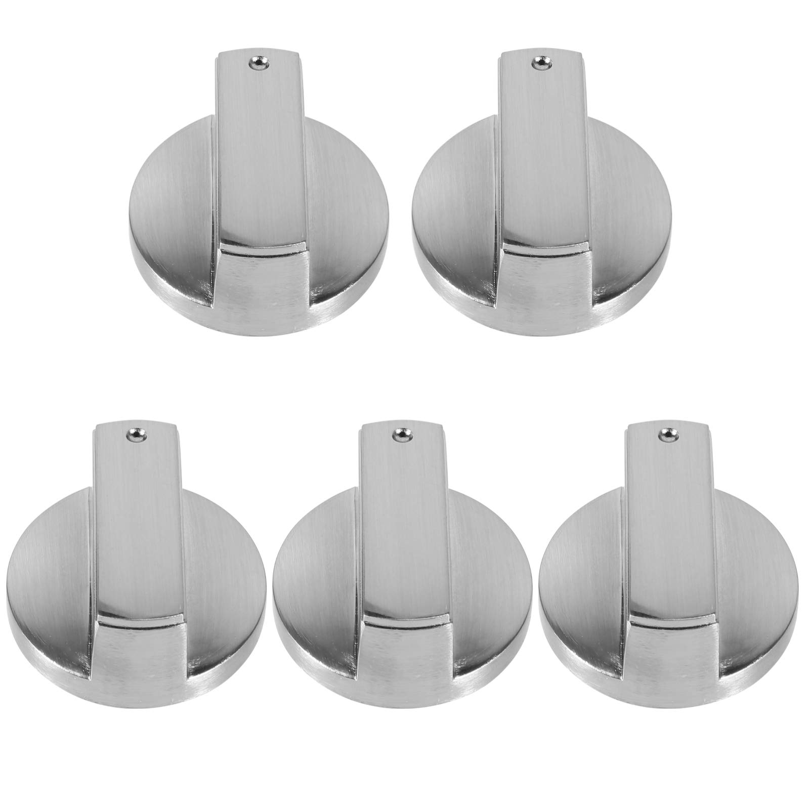DOITOOL 5-Piece Stainless Steel Stove Top Knobs - Replacement Gas Burner Control Dials for Oven, Cooker & Cookware - Durable Metal Knobs for Easy Temperature Adjustment - Perfect for Kitchen Upgrades & Appliance Repairs