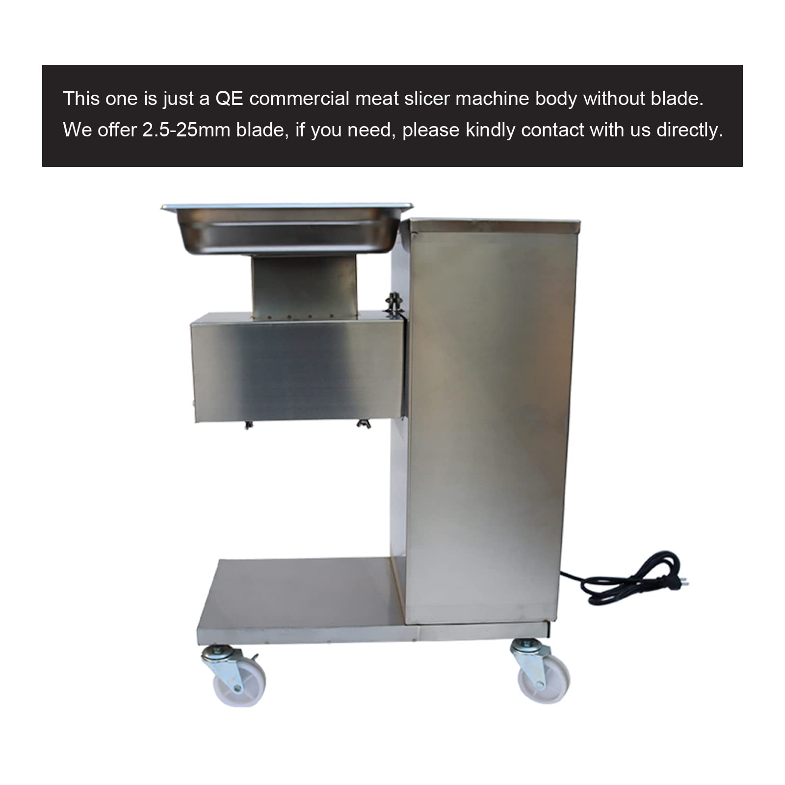 Premium Stainless Steel Body for QE Commercial Meat Slicer Machine (Blade Not Included) - Durable Replacement Part for Deli, Butcher Shop & Restaurant Food Prep