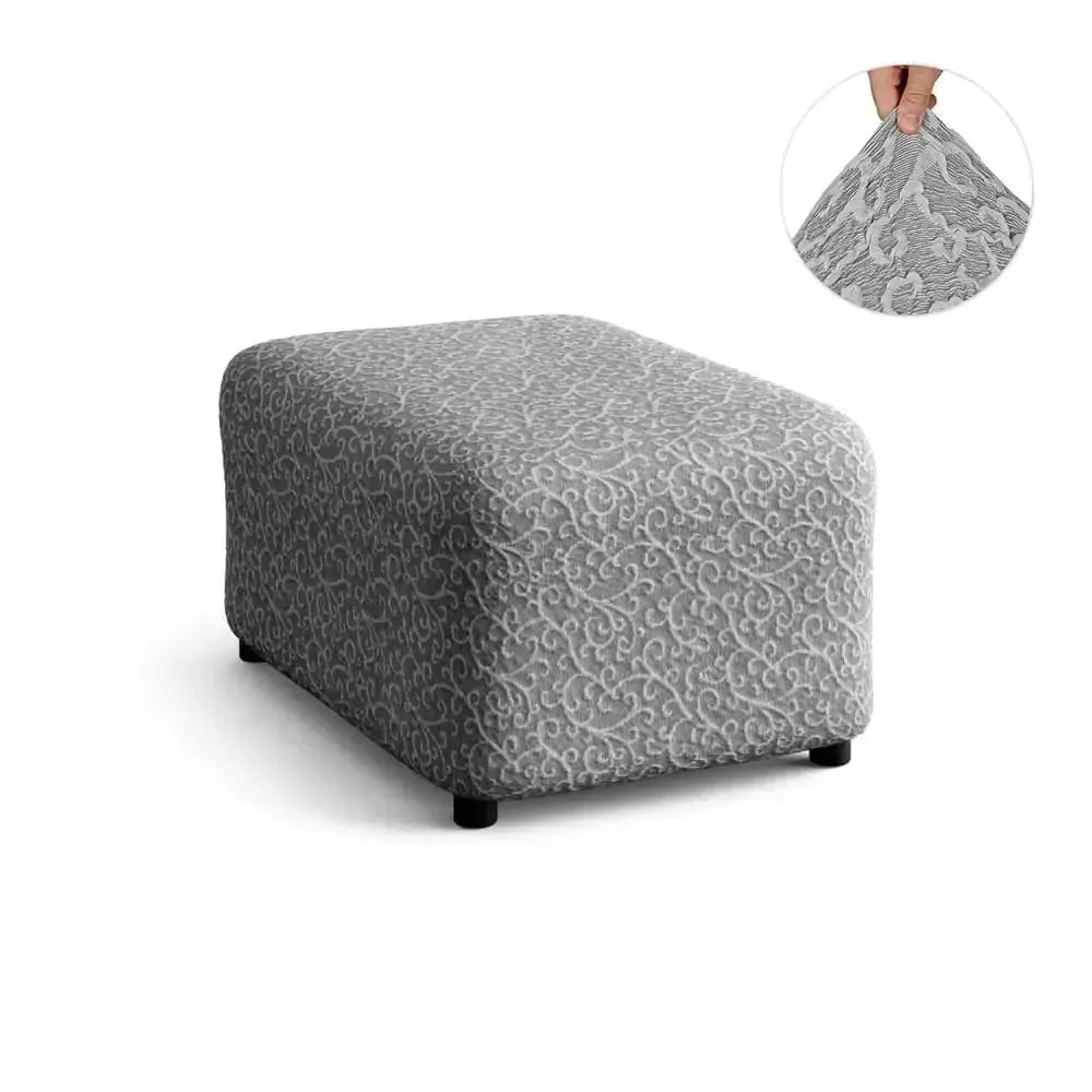 Medium Ottoman Slipcover - Jacquard 3D Collection | Stylish Furniture Cover for Living Room, Bedroom & Office Decor