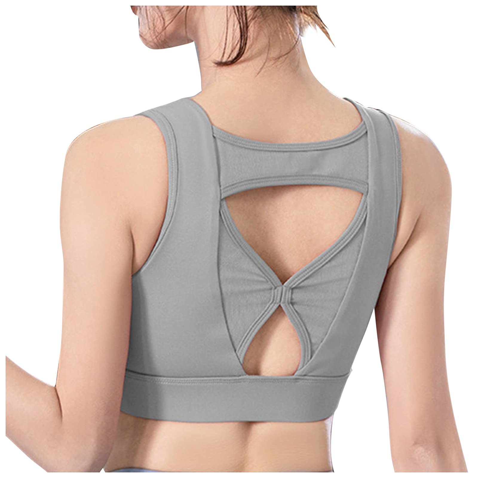 Wire-Free Longline Sports Bras for Women - Comfortable Support for Running, Yoga & Outdoor Activities - Seamless Cross-Back Design Workout Top