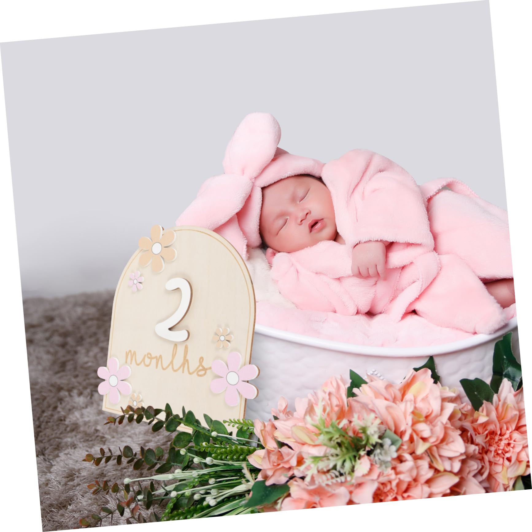 VICASKY Baby Milestone Cards - Wooden Monthly Growth Photo Props for Newborns, First Year Keepsake Frame - Perfect for Baby Showers, Birth Announcements & Nursery Decor
