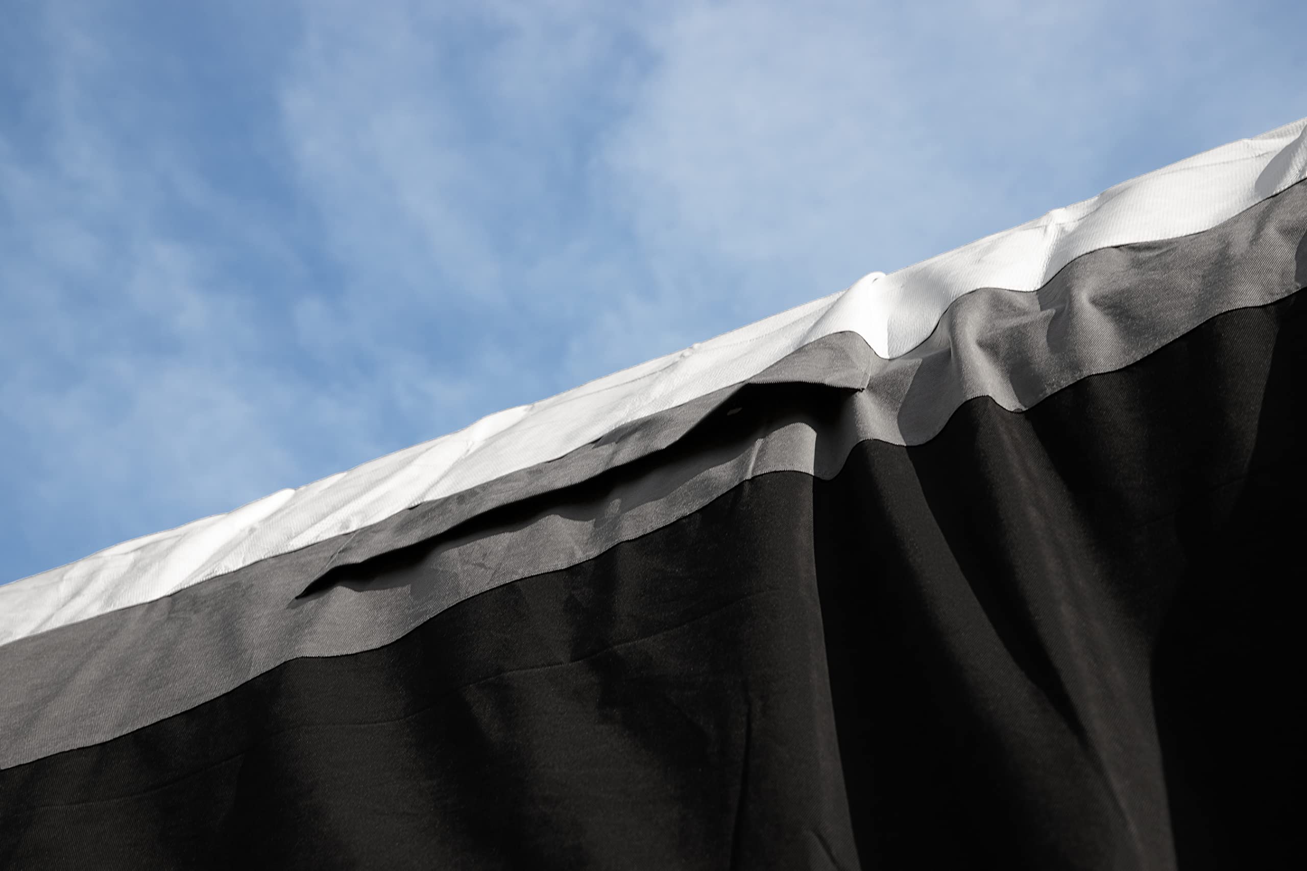 Camco ULTRAGuard Supreme RV Cover for Toy Hauler Trailers Up to 20-Ft | Heavy-Duty Polypropylene & DuPont Tyvek Material | Zipper Entry Doors & Ventilated Design | Includes Storage Bag | Perfect for Outdoor RV Storage, Winter Protection, and Travel Organization (Model 56156)