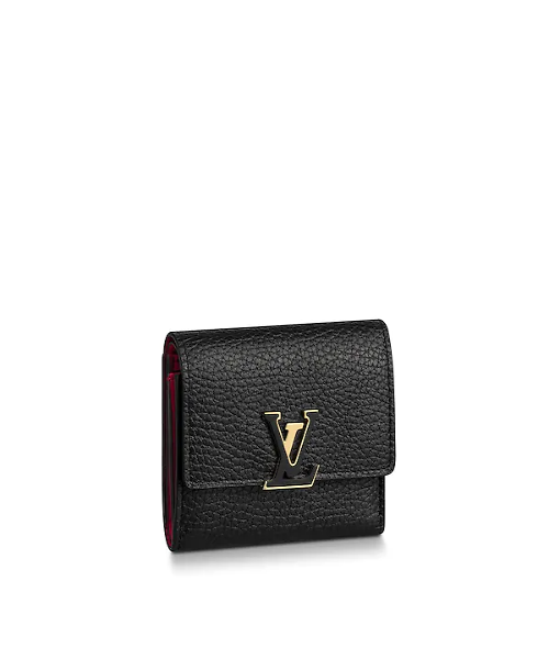 LV Capucines Compact Wallet in Noir - Premium Leather Wallet for Women | Perfect for Everyday Use, Travel & Gift Giving