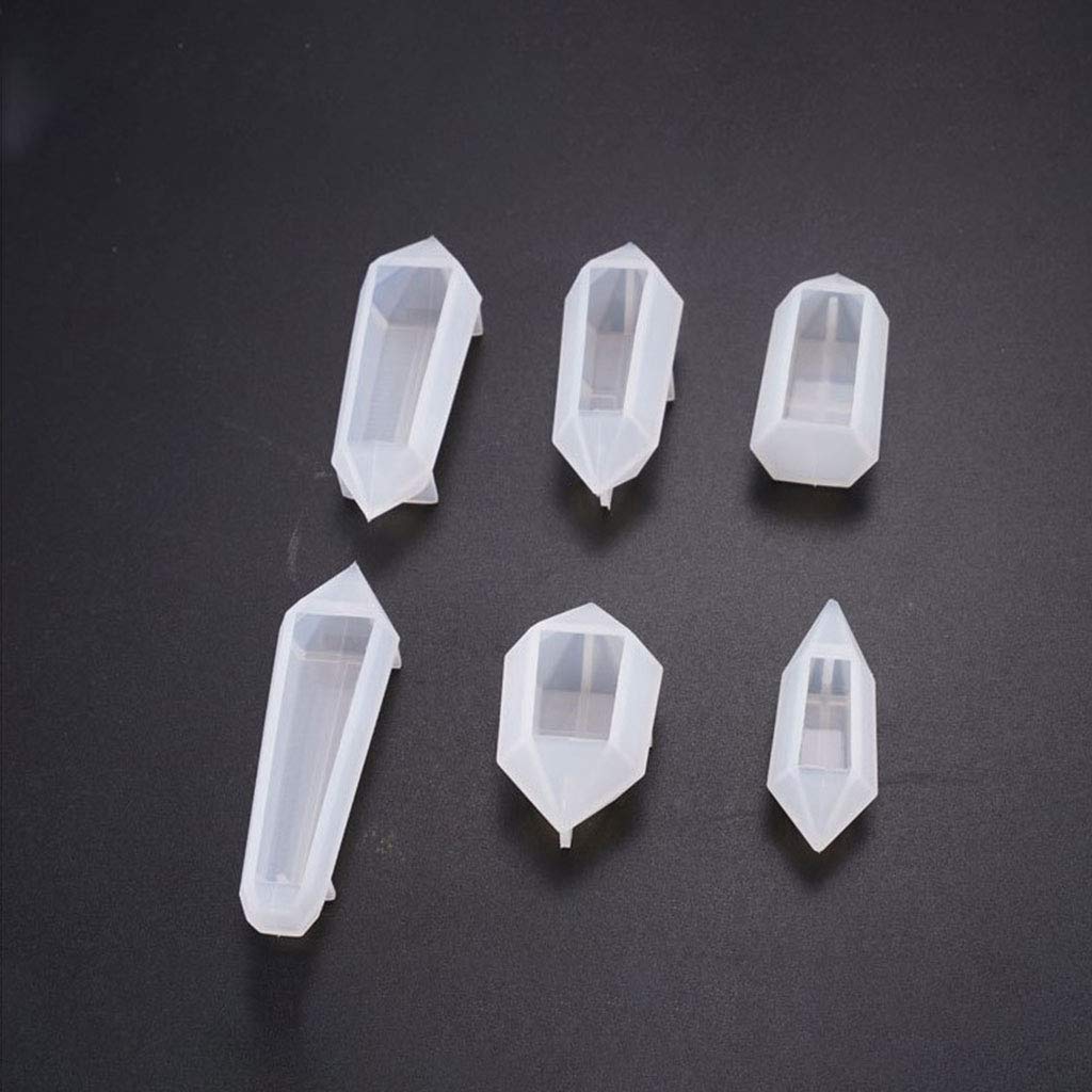 6-Piece Silicone Pendulum Casting Molds for Epoxy Resin - Cone & Crystal Column Pendant Jewelry Making Tools - DIY UV Resin Stone Molds for Necklaces, Home Decor & Spiritual Crafts