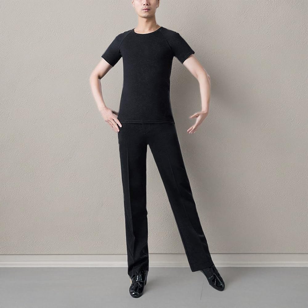 HAORUN Men's Ballroom Latin Dance Pants - Modern Smooth Competition & Practice Trousers for Professional Dancers - Perfect for Salsa, Tango, Waltz & Social Dancing