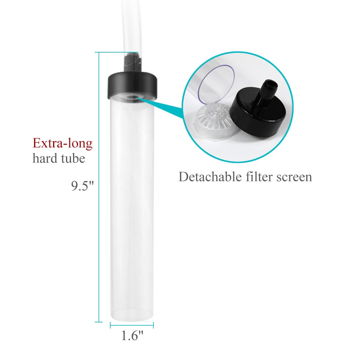 5ft Aquarium Siphon Vacuum Cleaner - Fish Tank Gravel & Sand Cleaner with Water Changer - Perfect for Freshwater & Saltwater Tank Maintenance