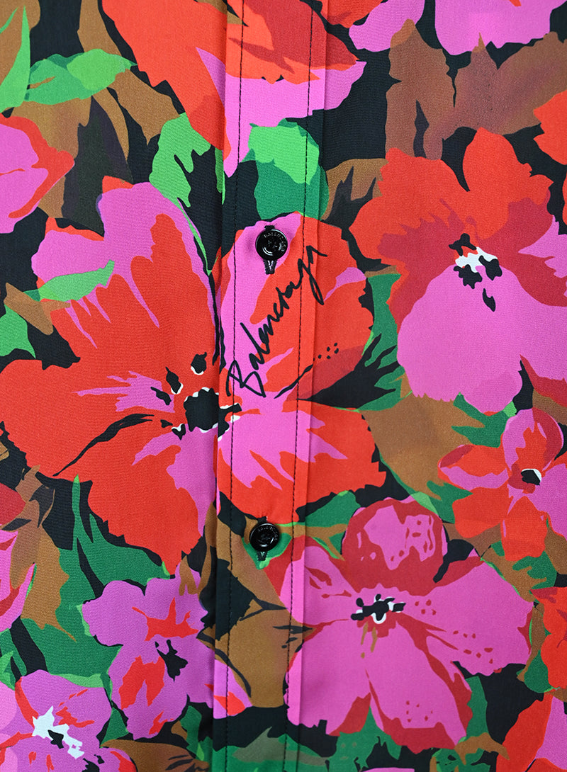 Balenciaga Floral Pink Shirt Size 44 - Stylish & Trendy for Casual Outings & Parties