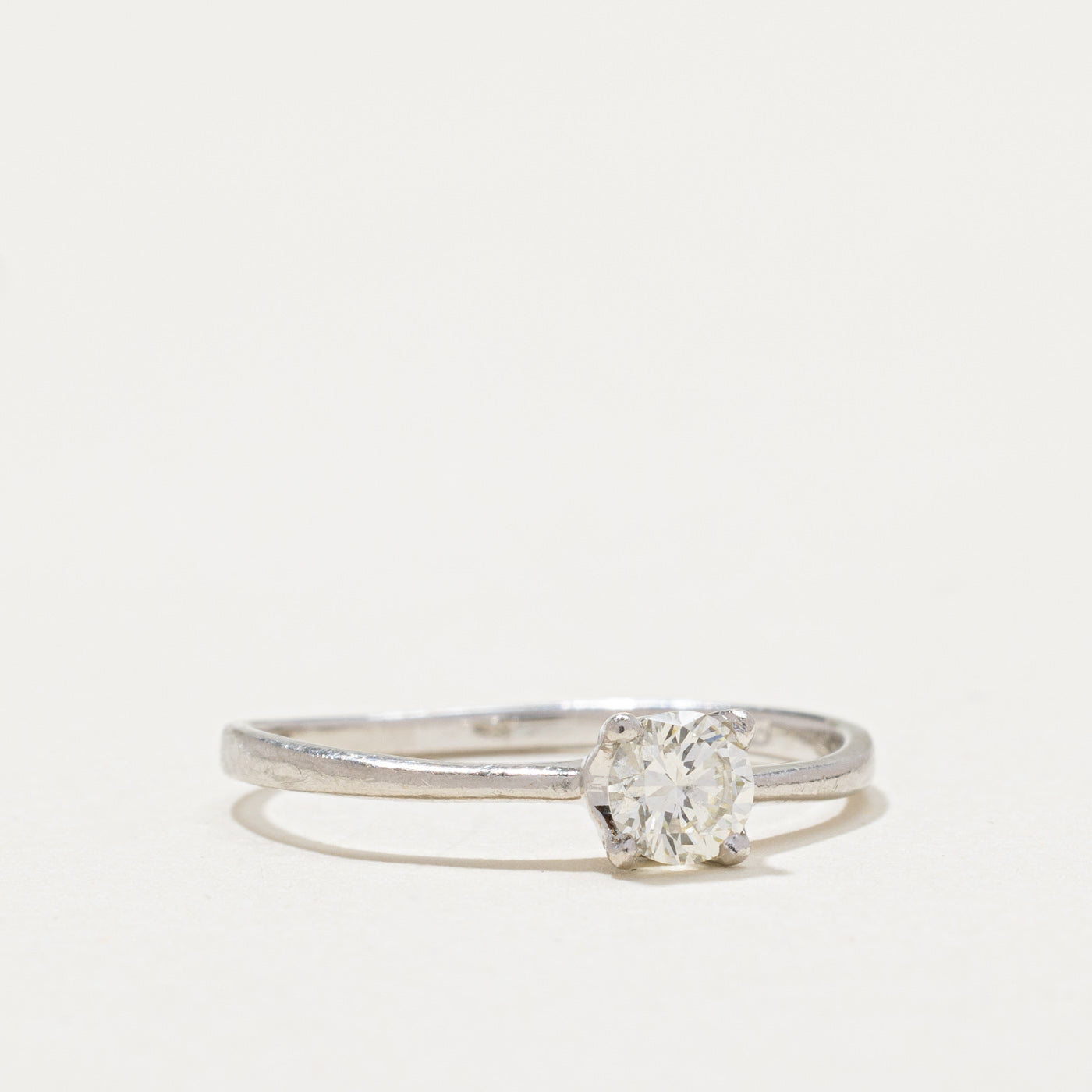 0.28ct Platinum Solitaire Diamond Engagement Ring for Women - Size 5.75 | Classic Wedding Band, Anniversary Gift & Proposal Jewelry