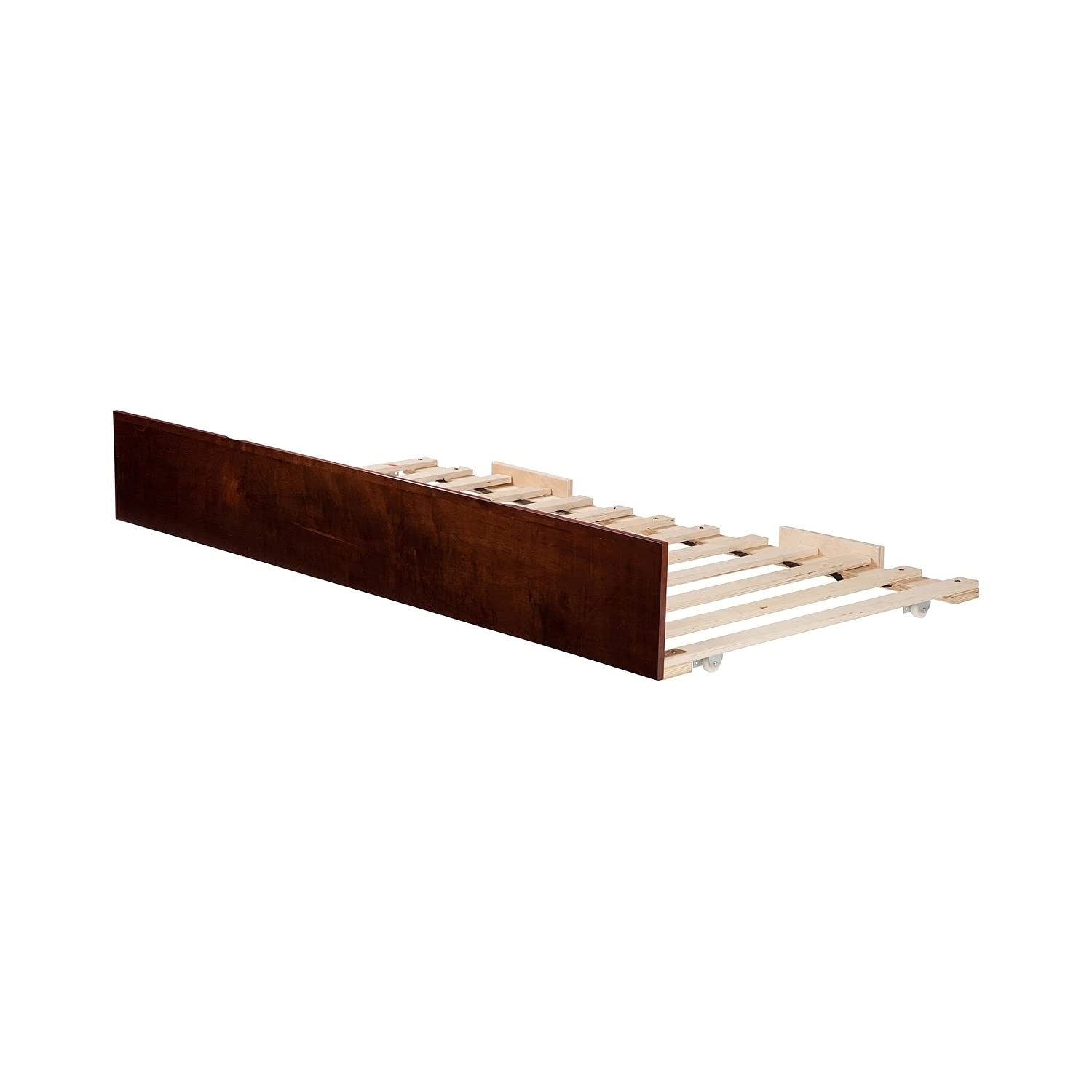 Atlantic Furniture Urban Trundle Bed Twin Walnut - Space-Saving Twin Size Bed with Storage Drawer, Perfect for Kids Rooms, Guest Rooms & Small Apartments