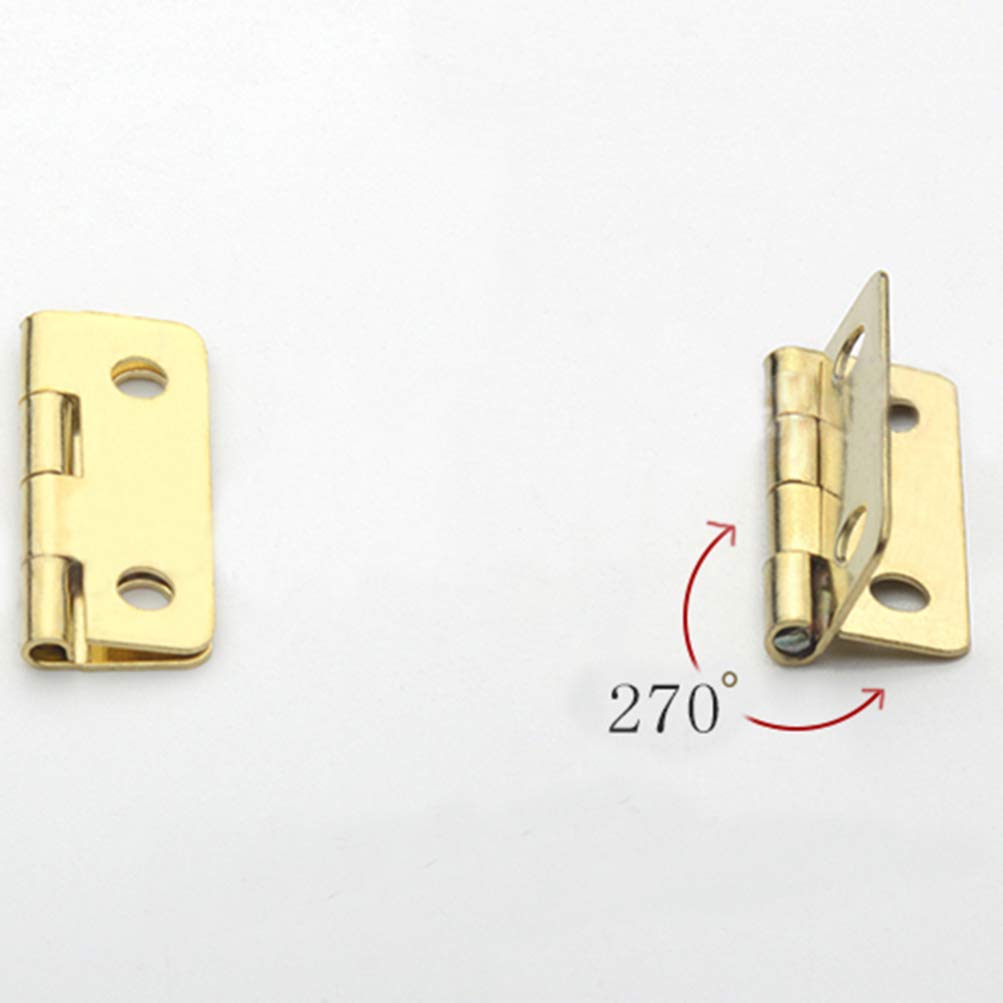 Healifty 20pcs 1:12 Scale Miniature Hinges for Dollhouse Furniture - Brass Cabinet & Closet Hardware with 80 Screws - Perfect for DIY Dollhouse, Model Building, and Miniature Projects