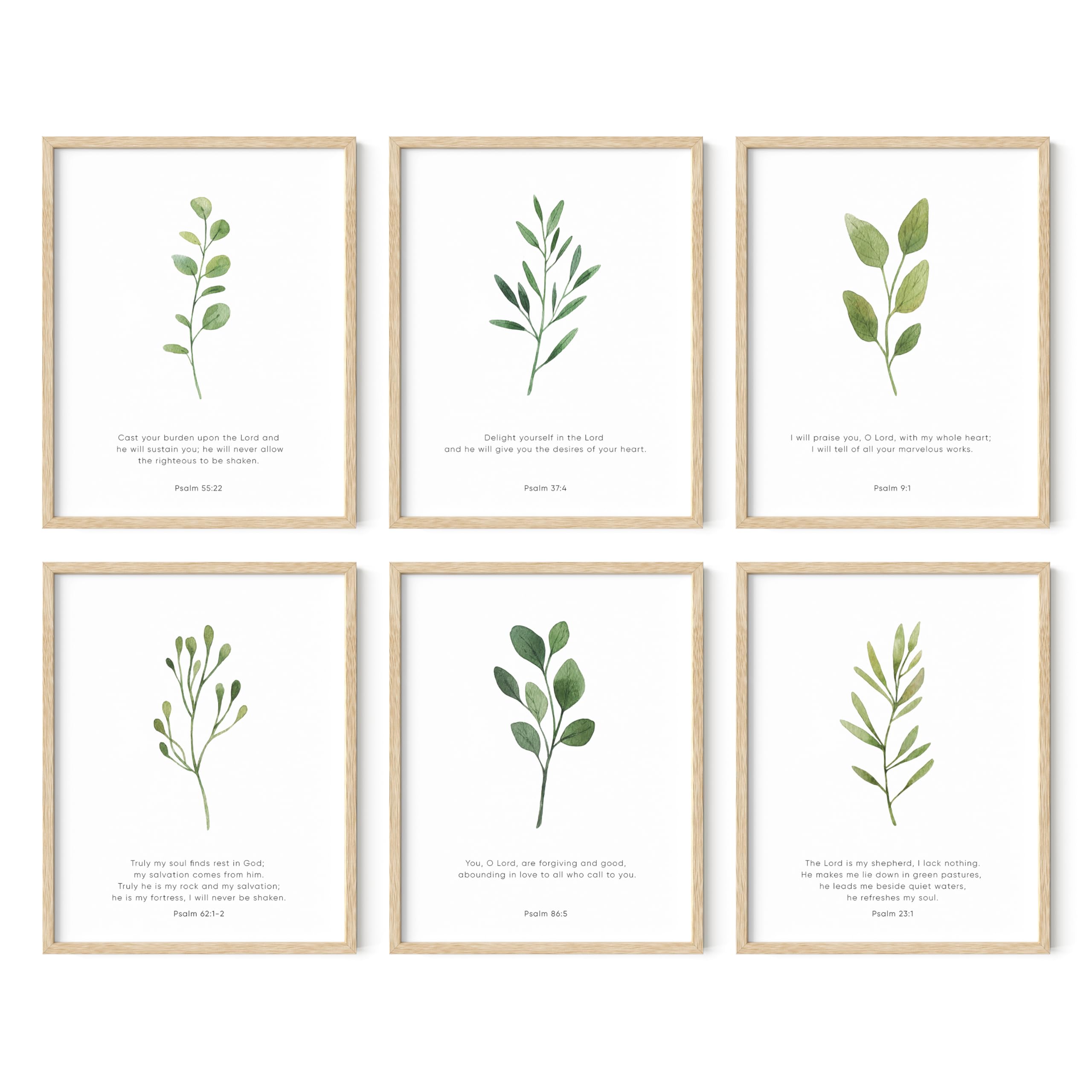 HAUS AND HUES Set of 6 Christian Wall Art Prints - Bible Verses Scripture Decor for Home & Church (11x14 Inches, UNFRAMED) - Perfect for Bedroom, Living Room & Office Inspiration
