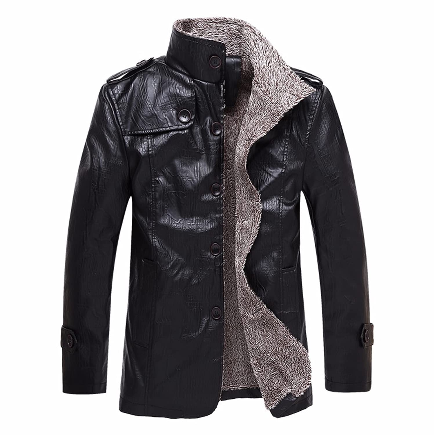 Men's PU Faux Leather Motorcycle Jacket - Stand Collar Casual Biker Jacket for Men (5 Colors, Sizes M-4XL) - Perfect for Riding, Outdoor Adventures & Streetwear Fashion