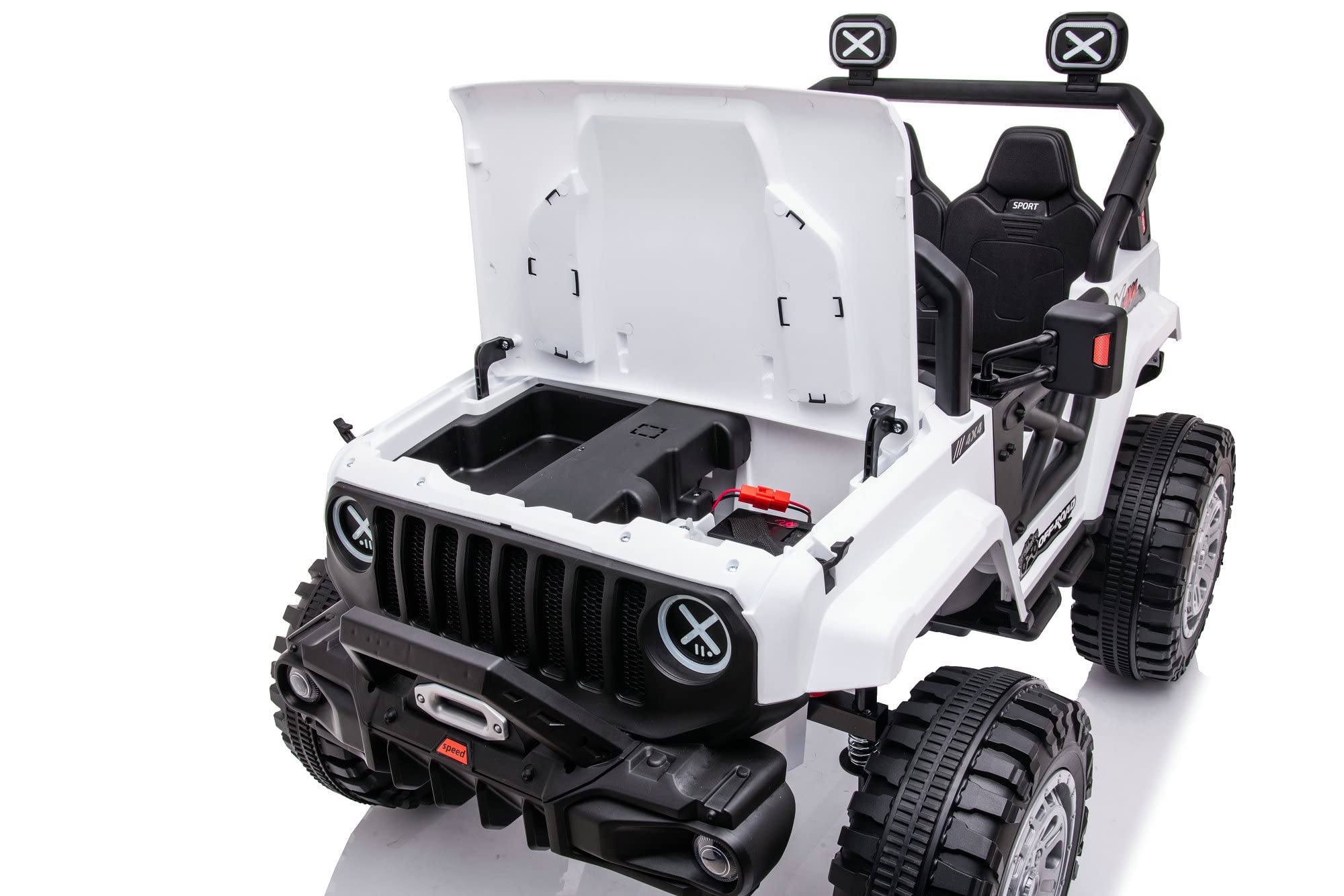 DAKOTT 12V Kids Electric Ride On Truck with Storage Space, 2.4G Parental Remote Control, MP3 Player, LED Lights & Spring Suspension - Perfect for Indoor & Outdoor Play, Birthday Gifts for Boys Girls Ages 3-8