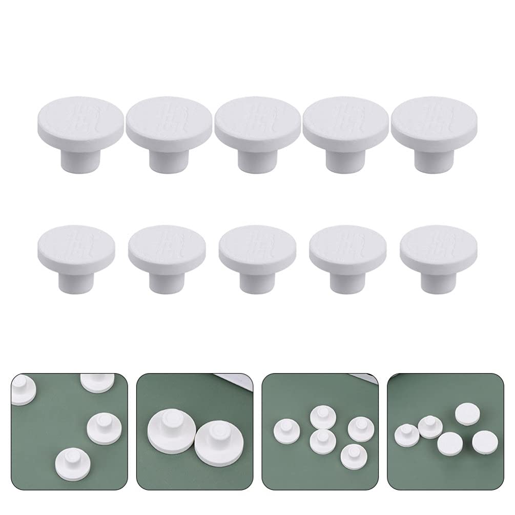 Balacoo 10Pcs White Coral Frag Plug Ceramic Base - Coral Stand Tile for Saltwater Aquarium, Reef Tank Accessories | Perfect for Coral Propagation, Frag Rack Mounting & Aquascaping