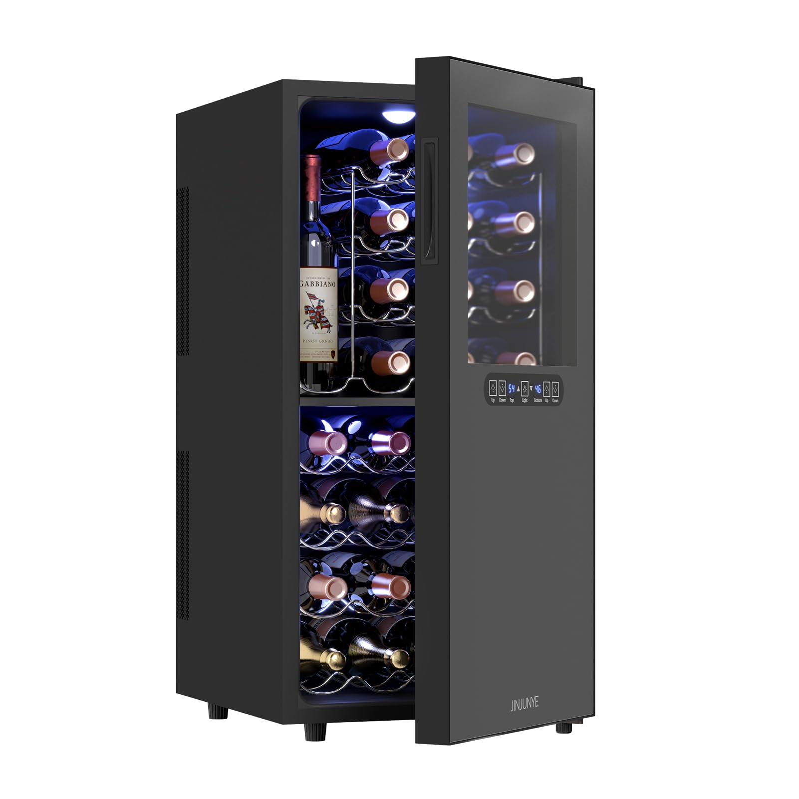 32 Bottle Dual Zone Wine Cooler Refrigerator - Freestanding Countertop Wine Fridge with Digital Temperature Control, Perfect Wine Cellar Gift for Wine Lovers - Ideal for Home, Office, or Entertaining Spaces